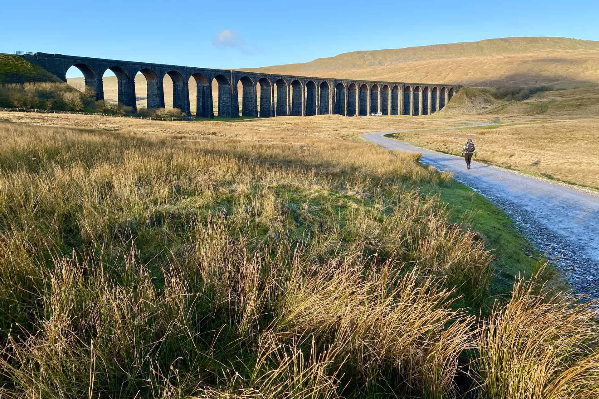 Ribblehead Viaduct with Whernside in the background.