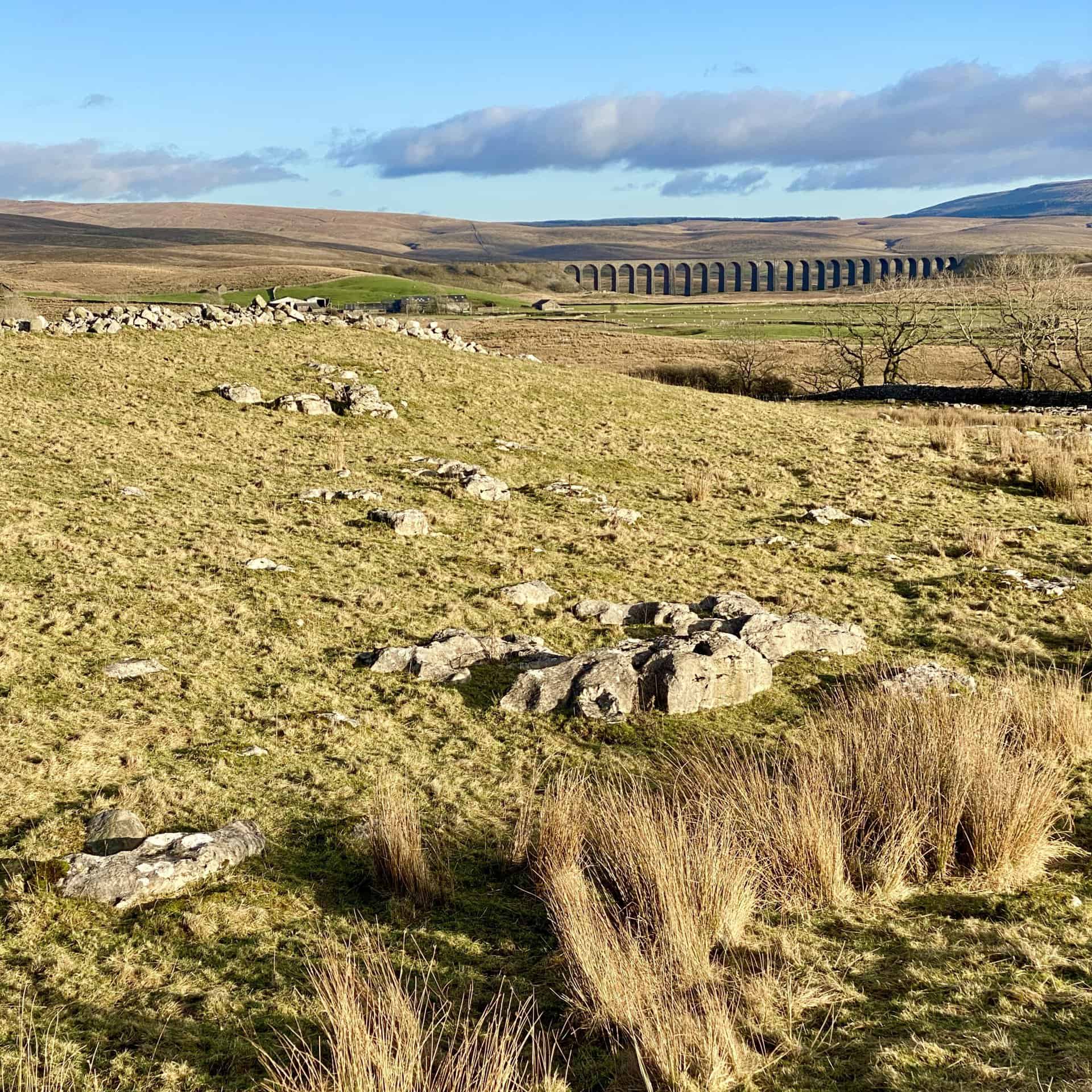 Ribblehead Viaduct as seen from the path between Broadrake and Ivescar.