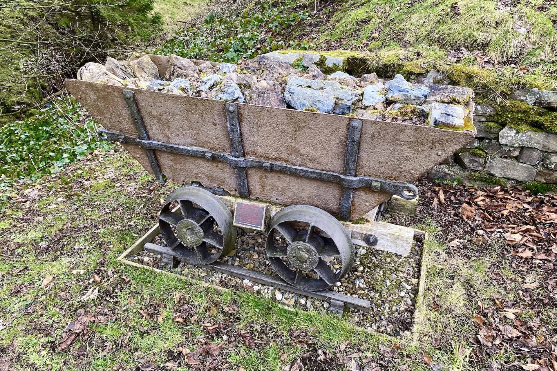 In the 19th century, wagons like these were used to move lead ore and waste from the underground mines in the Yorkshire Dales. These wagons were drawn by horses and ran on rails made of iron, which are still visible in some of the old mines today.