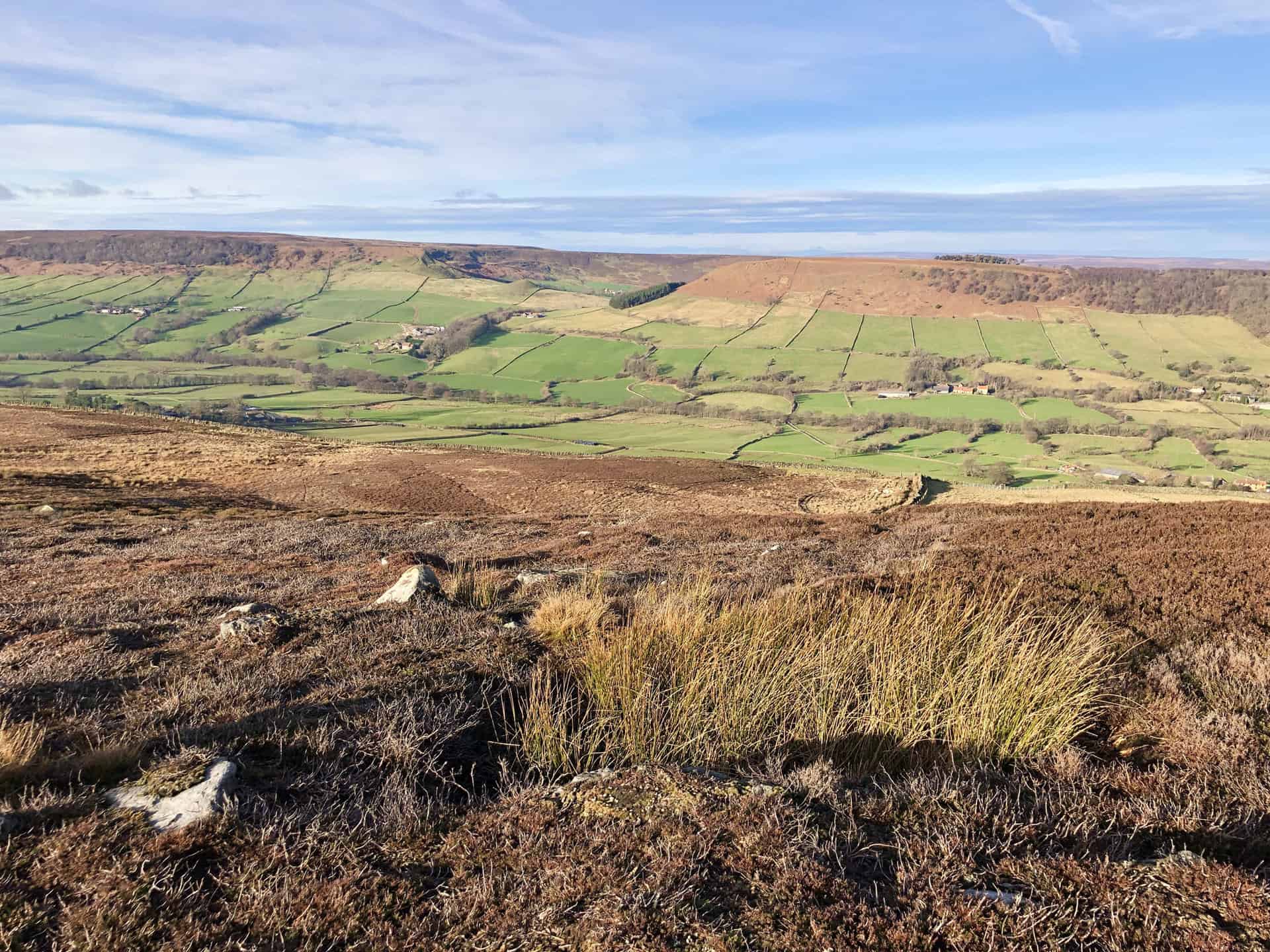 Looking down into the Great Fryup Dale valley.