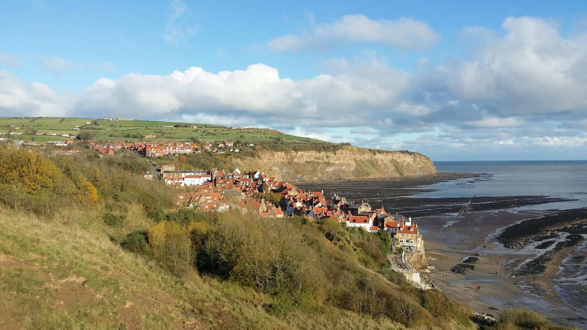 Looking down upon Robin Hood’s Bay from the Cleveland Way.
