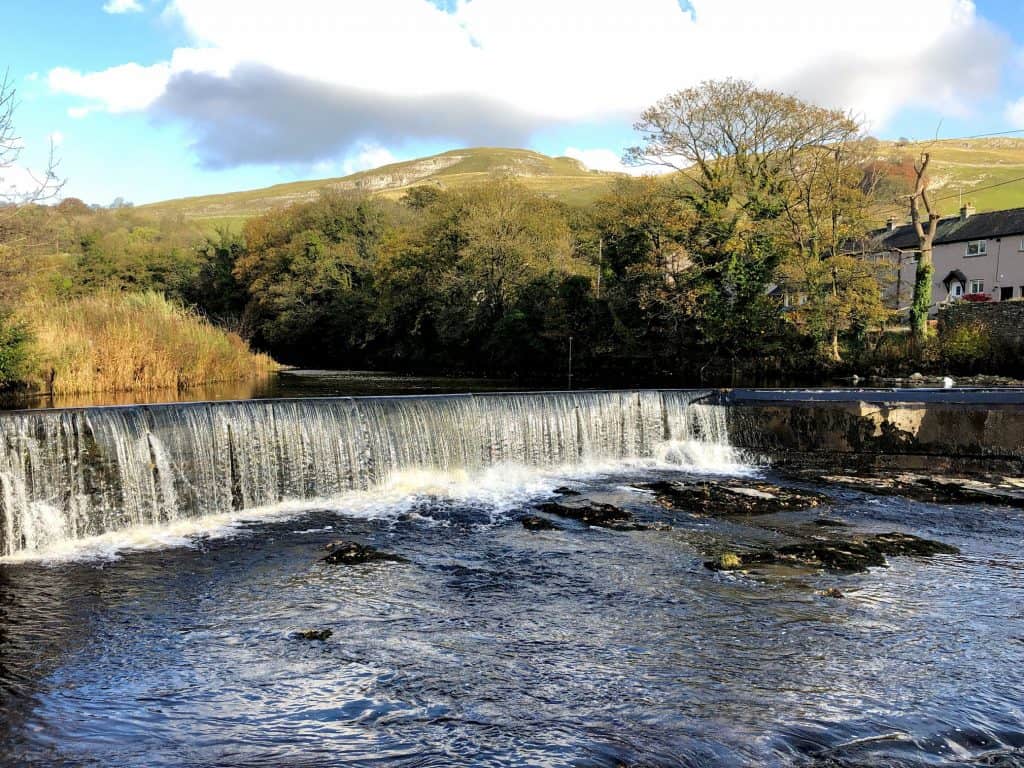 Weir on the River Ribble on the northern outskirts of Settle. From number 11 in my list of the best walks in the Yorkshire Dales.