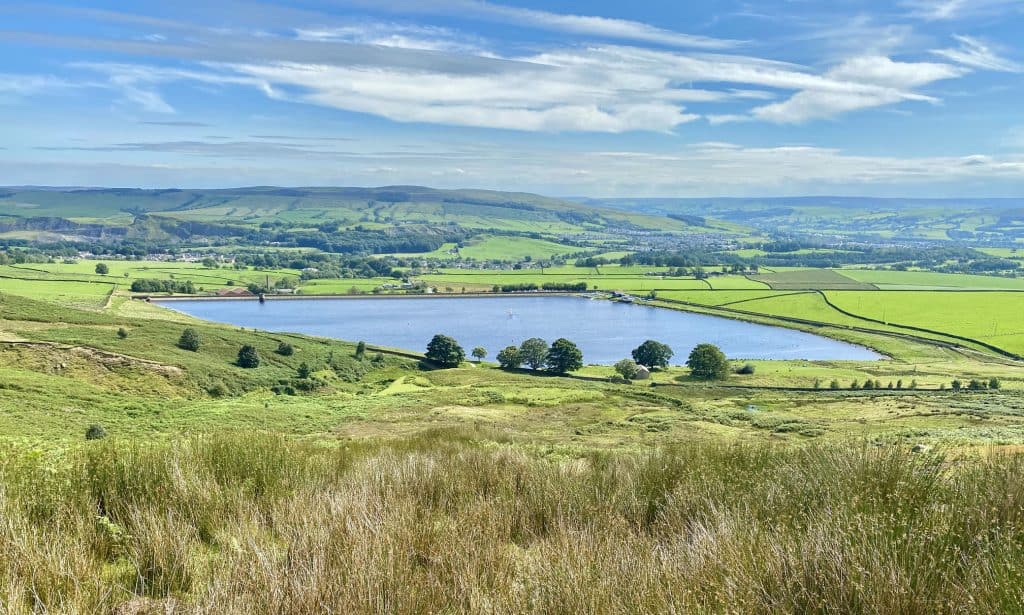 Embsay Reservoir. From number 14 in my list of the best walks in the Yorkshire Dales.