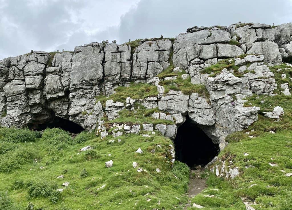 Jubilee Cave on the north-west edge of Langcliffe Scar.