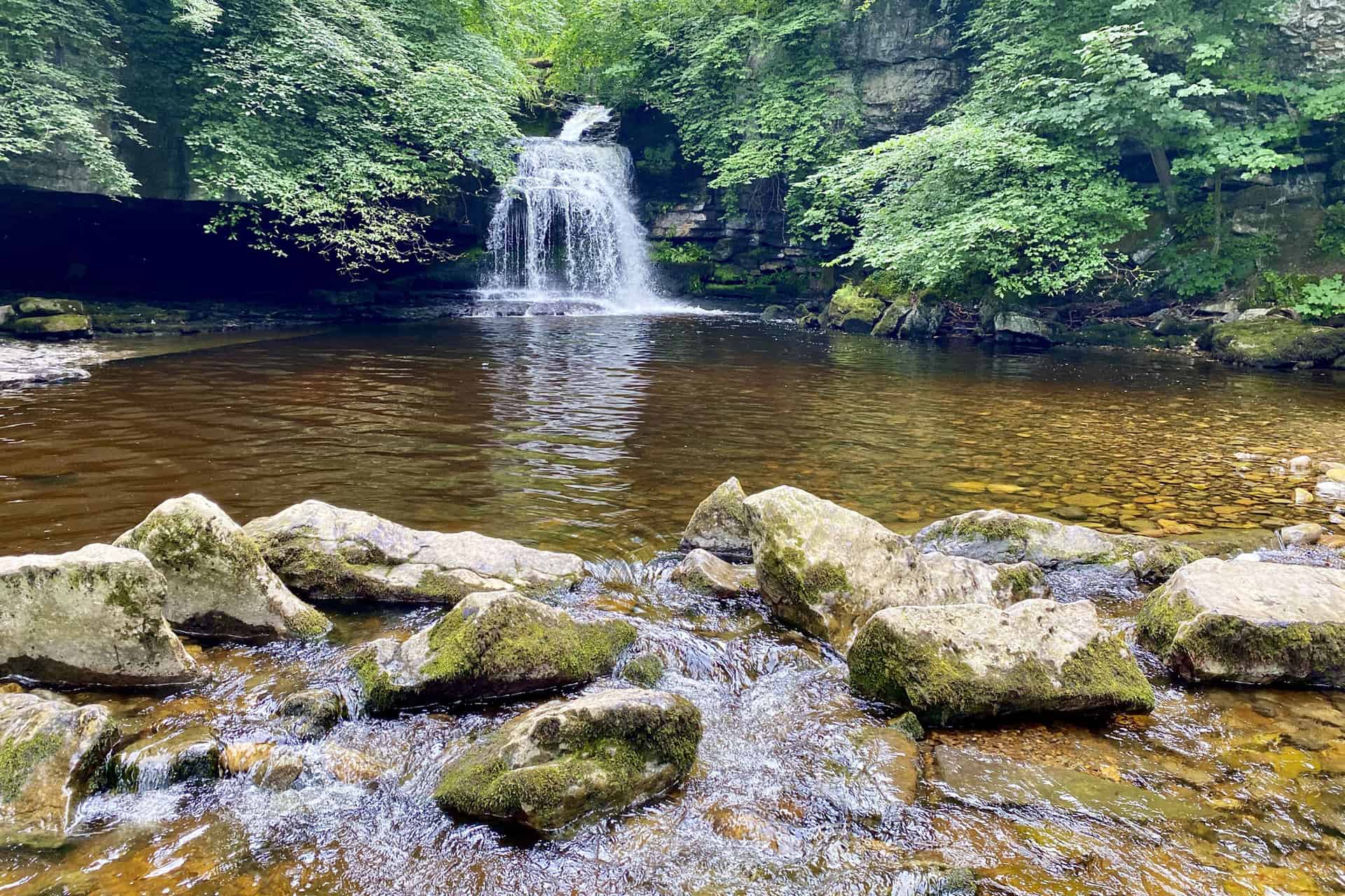 The popular West Burton waterfall known as Cauldron Falls.