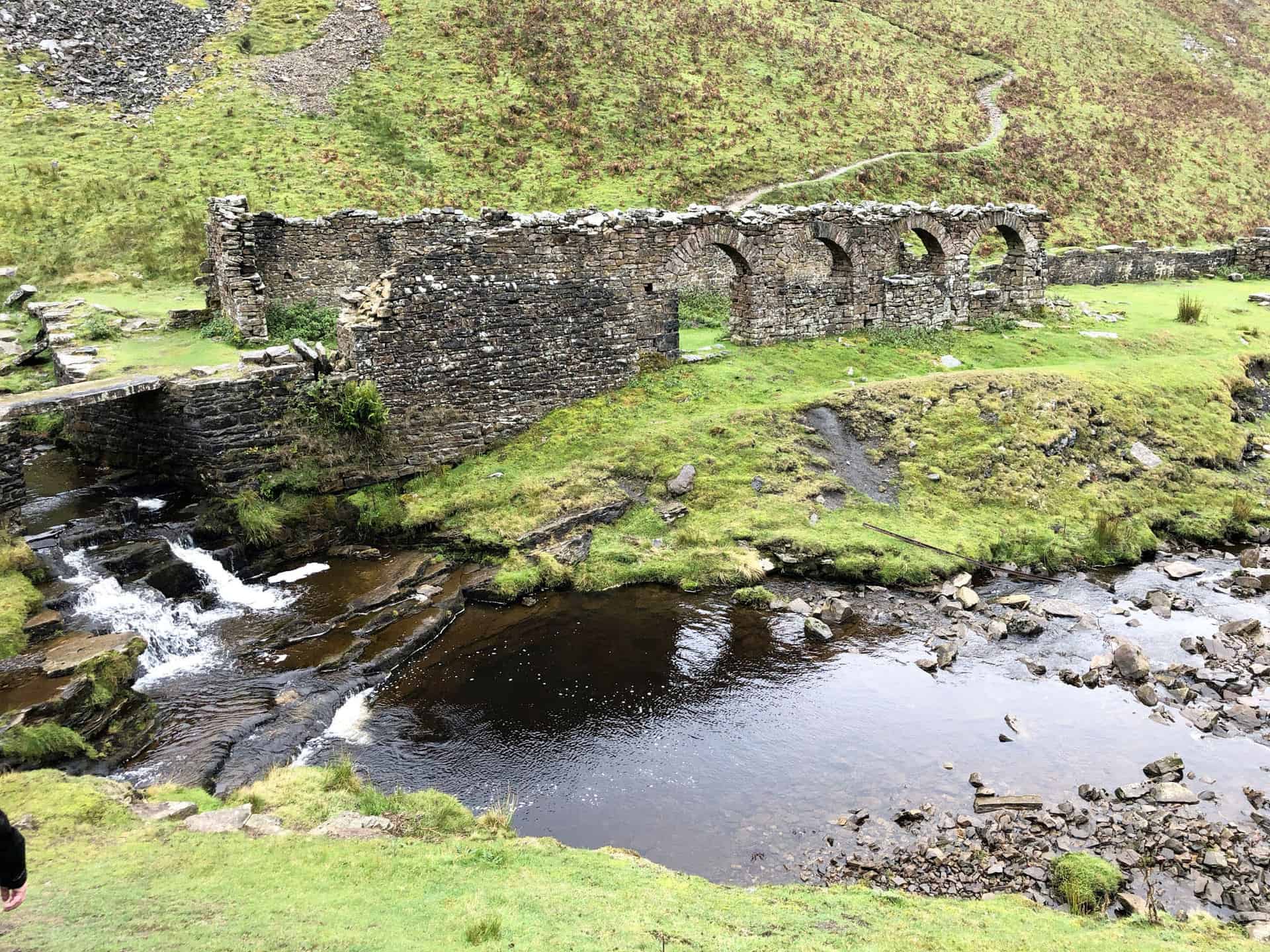 Old lead mines at Gunnerside Gill.