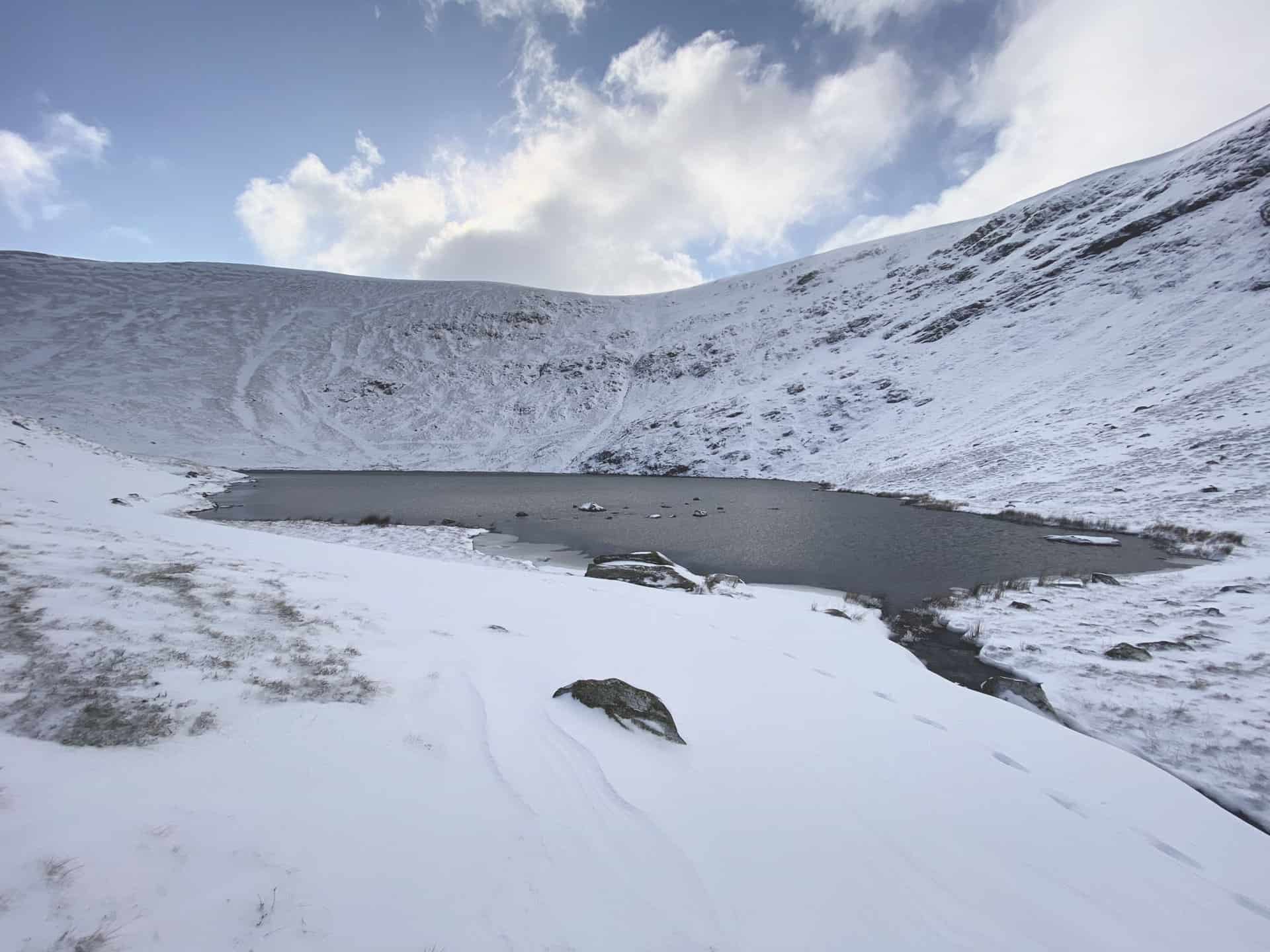 Bowscale Tarn, one of the highlights of the Bowscale Tarn walk.