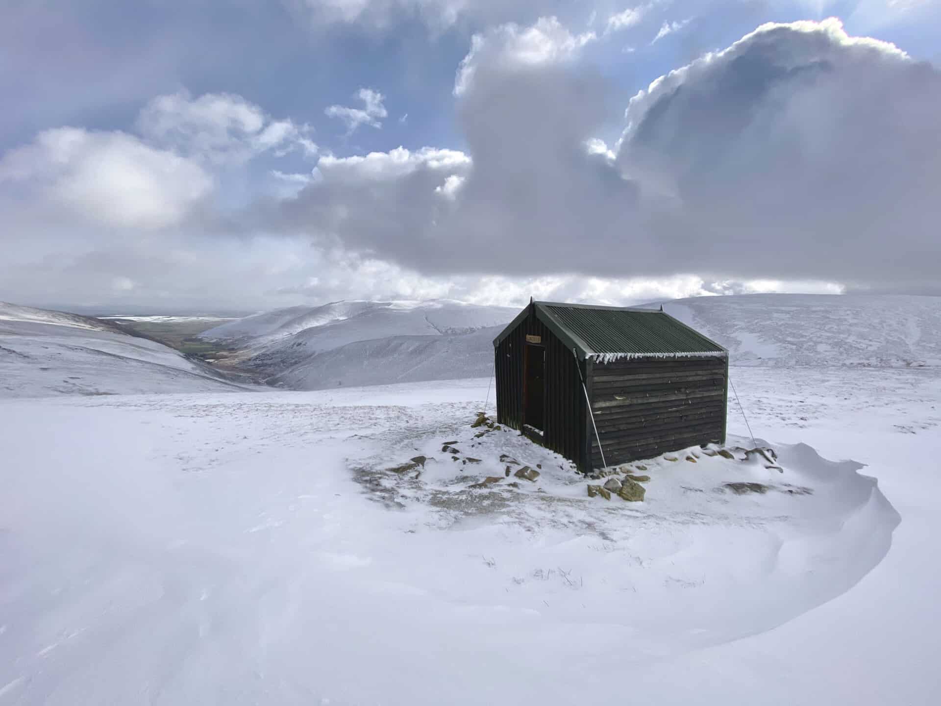 A welcome shelter by the side of the Cumbria Way on Great Lingy Hill, roughly half way round this Bowscale Tarn walk.