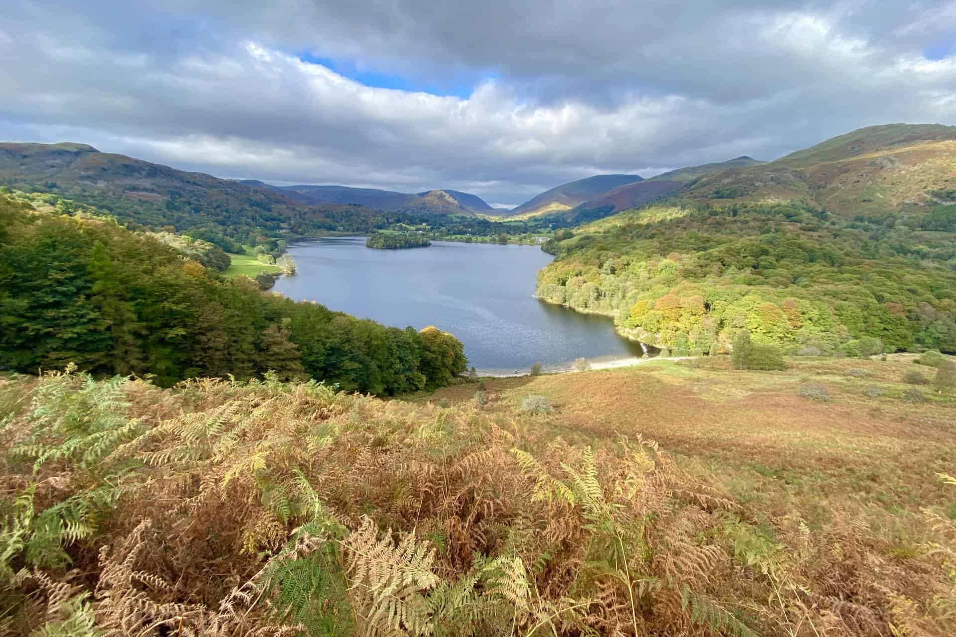 Stunning views of Grasmere and the surrounding mountains as we walk along Loughrigg Terrace.
