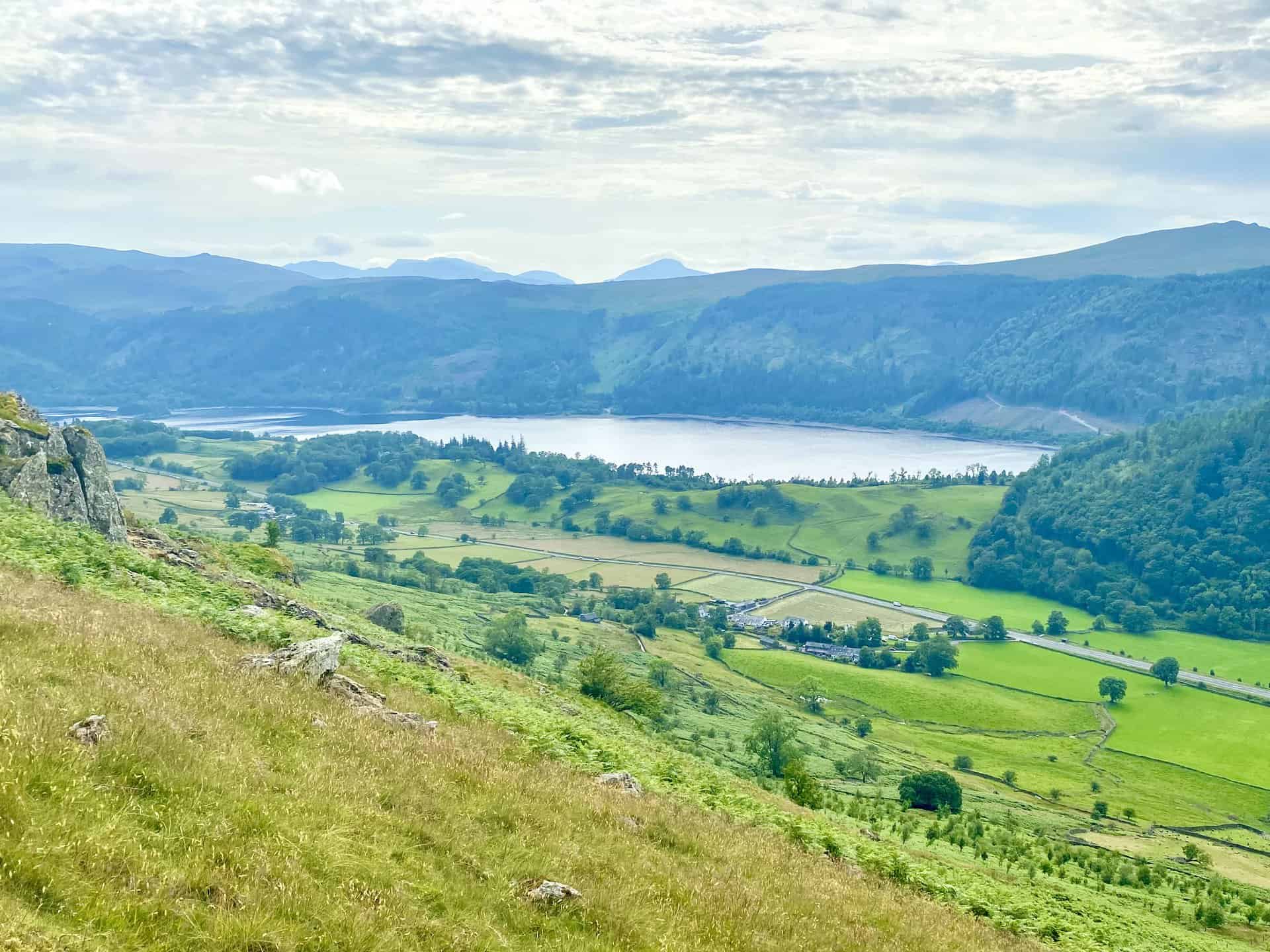 Thirlmere (Reservoir) now in full view from the lower, western slopes of Stybarrow Dodd.