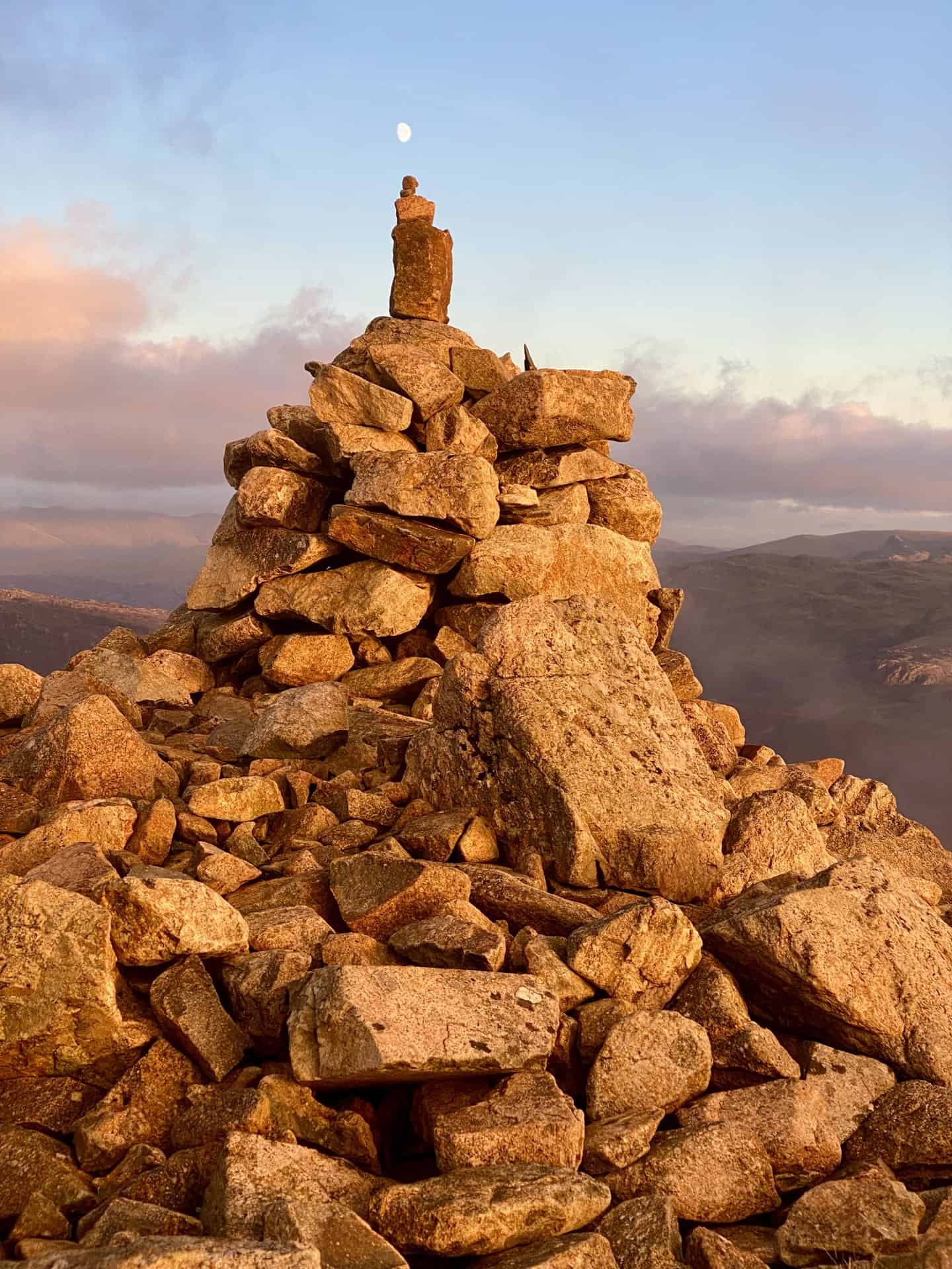 The summit of High Crag, height 744 metres (2441 feet). High Crag is the third and last mountain encountered on this High Stile walk.