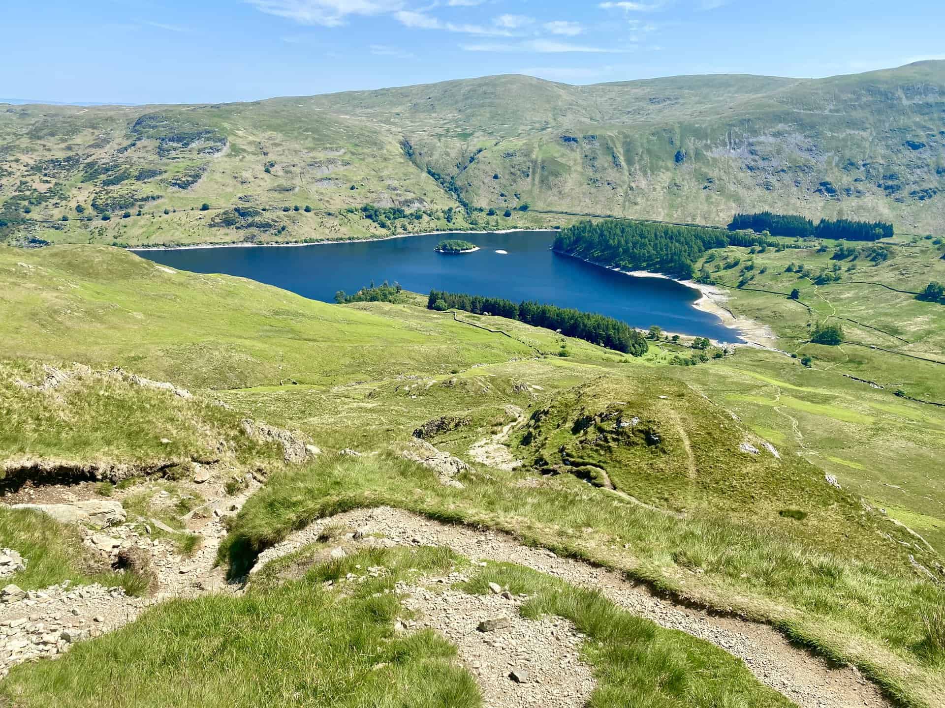 Overlooking Haweswater Reservoir from Kidsty Pike's descent.