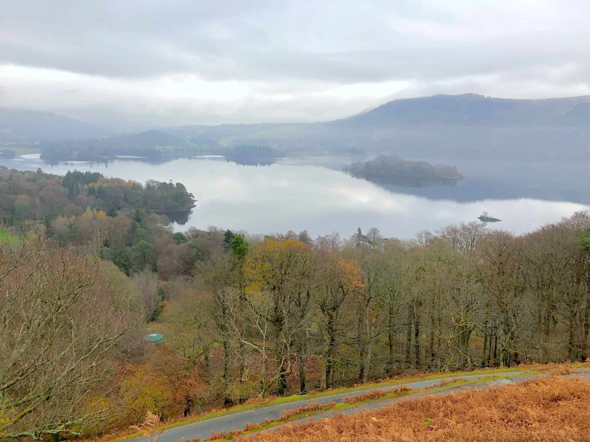 The view over Derwent Water from Skelgill Bank on a misty but very atmospheric morning.