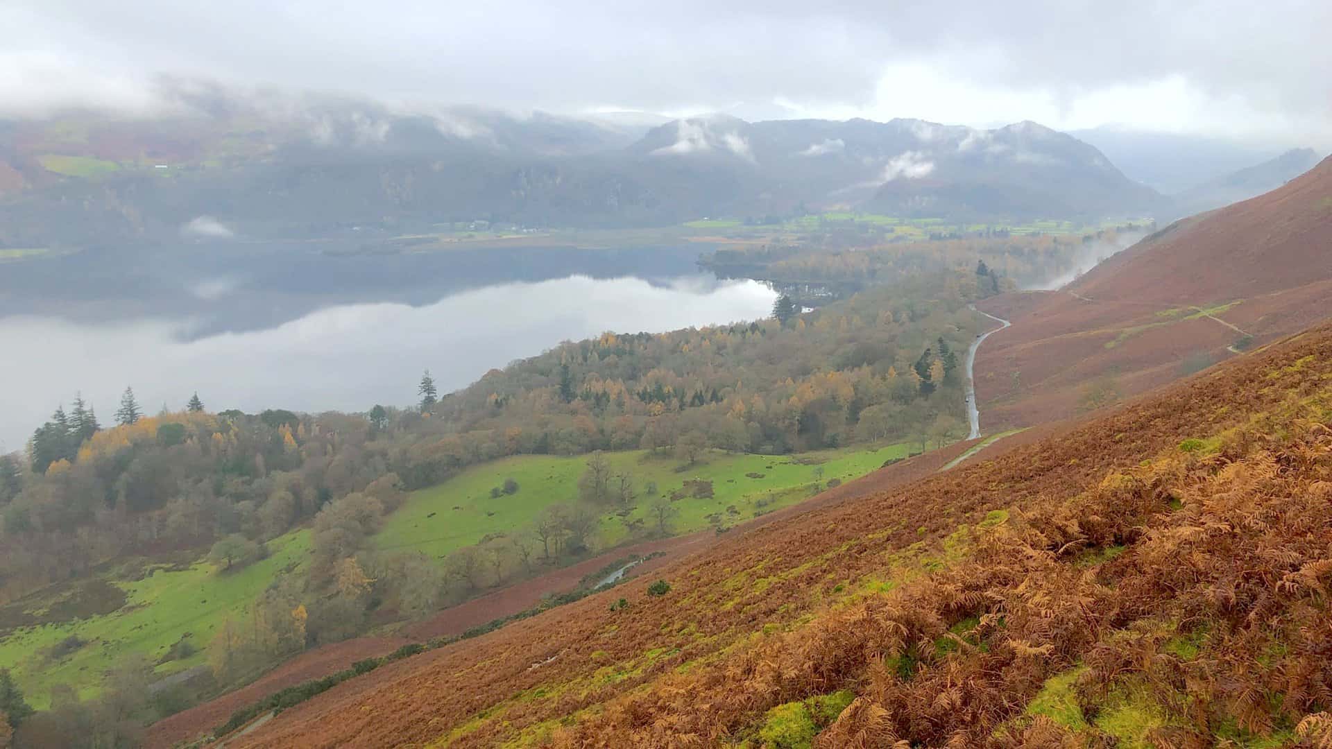 Looking towards the southern end of Derwent Water from Skelgill Bank.