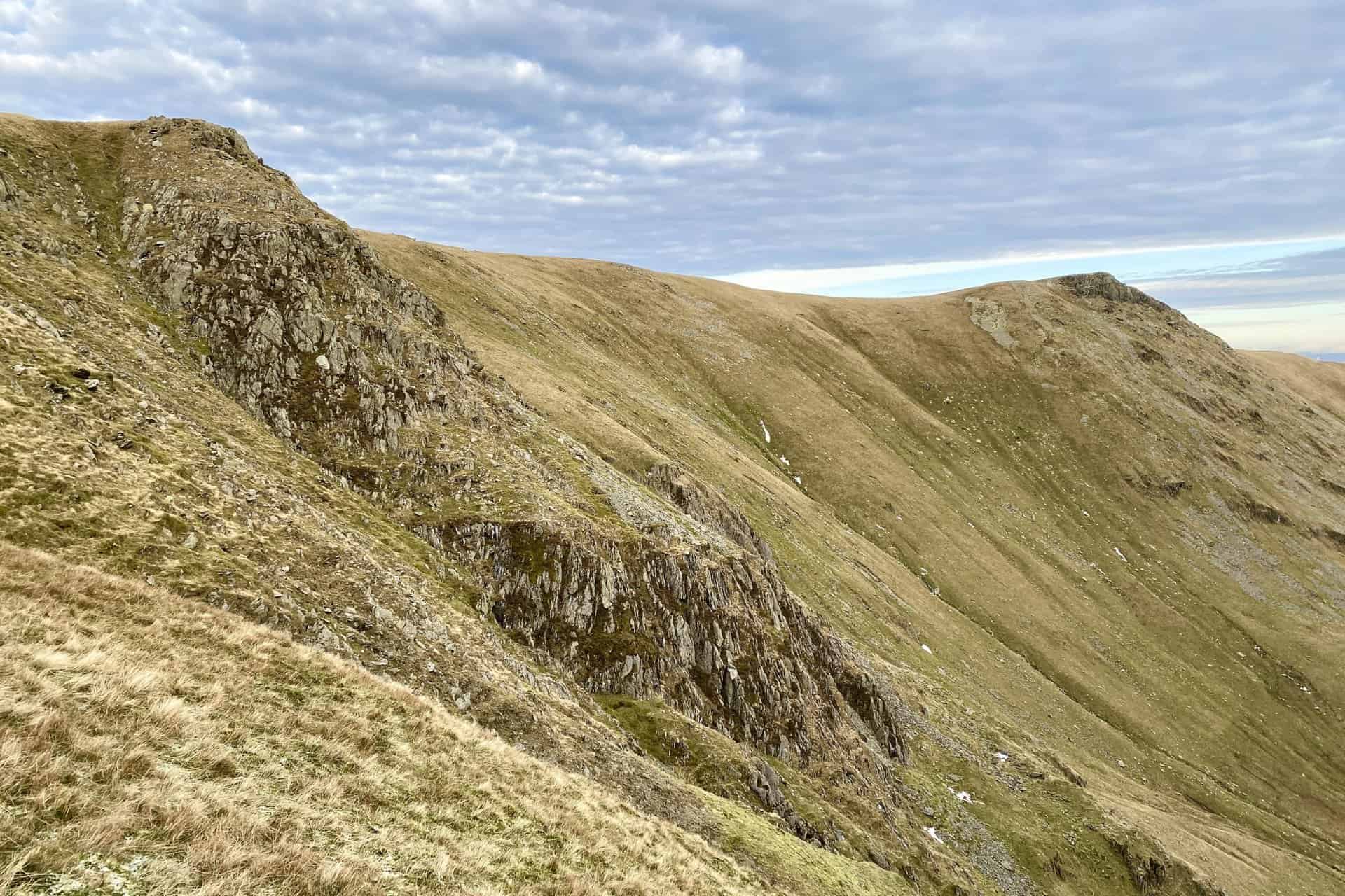 Twopenny Crag (left) and Kidsty Pike (right), landmarks visible on the Stony Cove Pike journey.