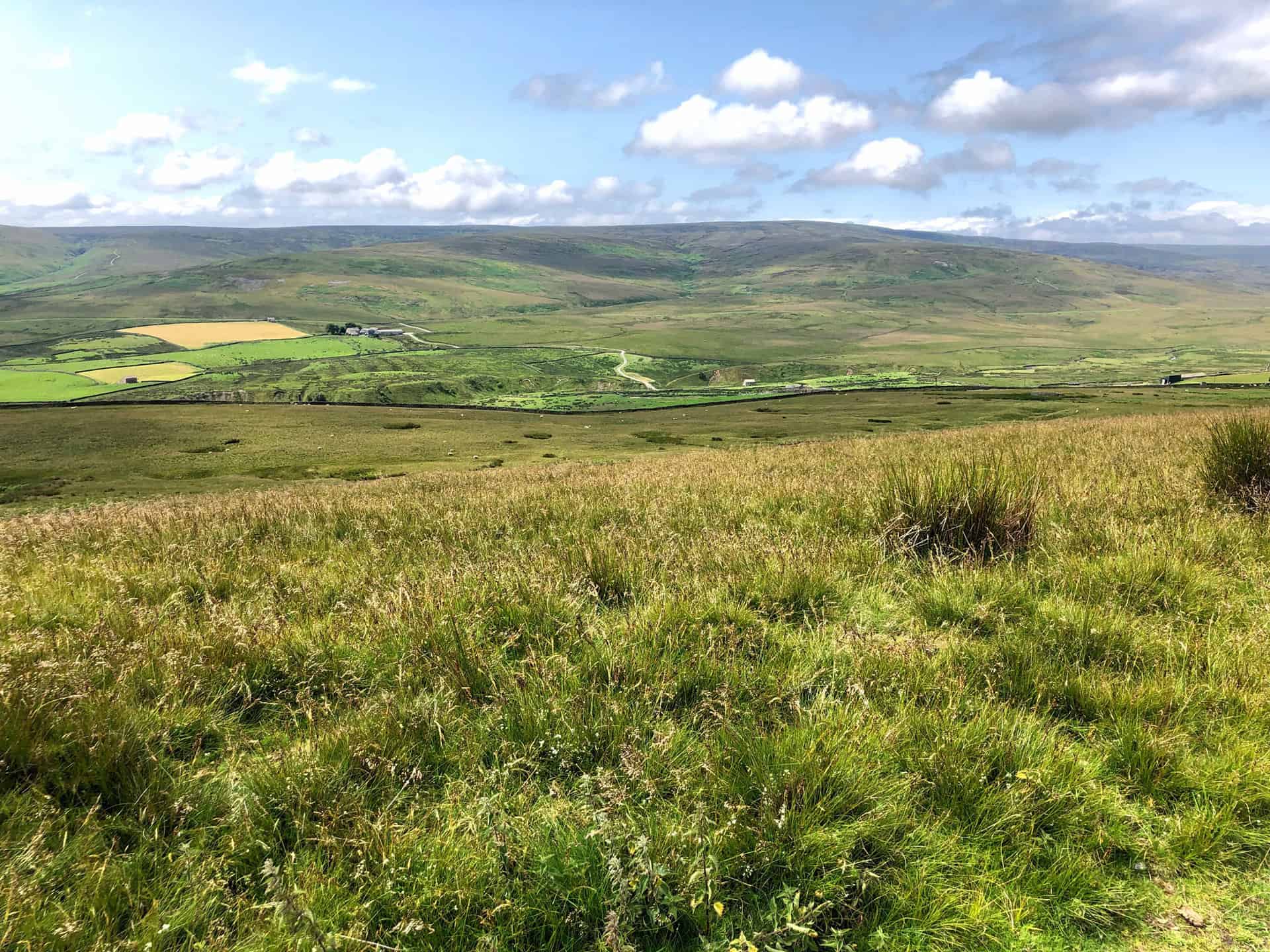 The view south across the head of the Arkengarthdale valley from Baxton Knab.
