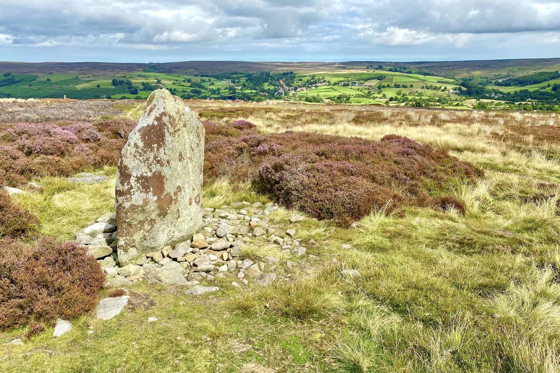 The view of Danby, Esk Dale and Danby Low Moor from the standing stone on Ainthorpe Rigg.