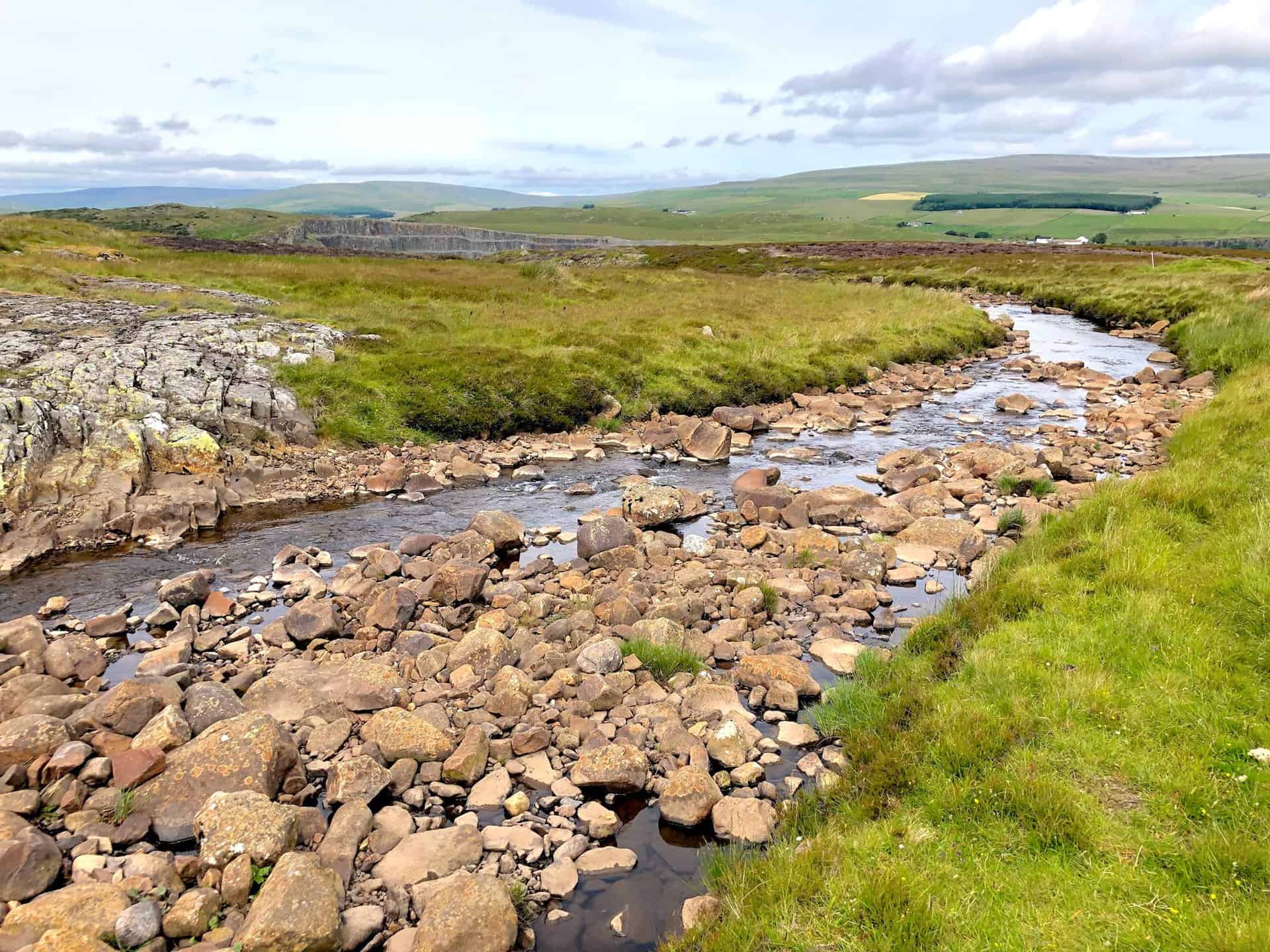 Blea Beck, set to join the River Tees later on, meanders through the countryside.