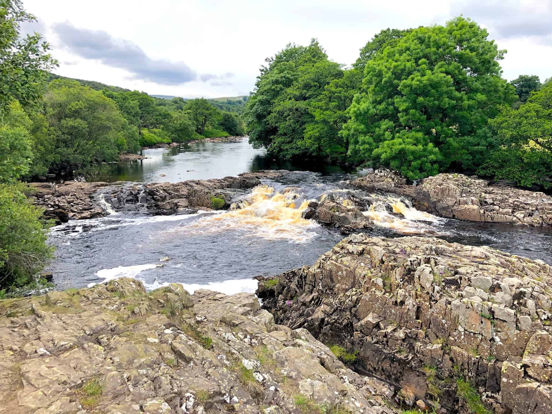 Low Force presents a series of picturesque waterfalls on the River Tees, located approximately 3½ miles north-west of Middleton-in-Teesdale.