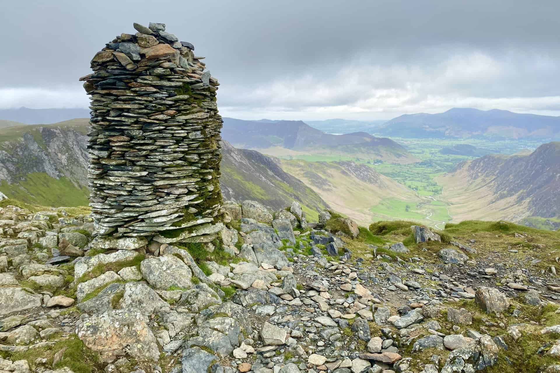 The summit cairn of Dale Head, height 753 metres (2470 feet).