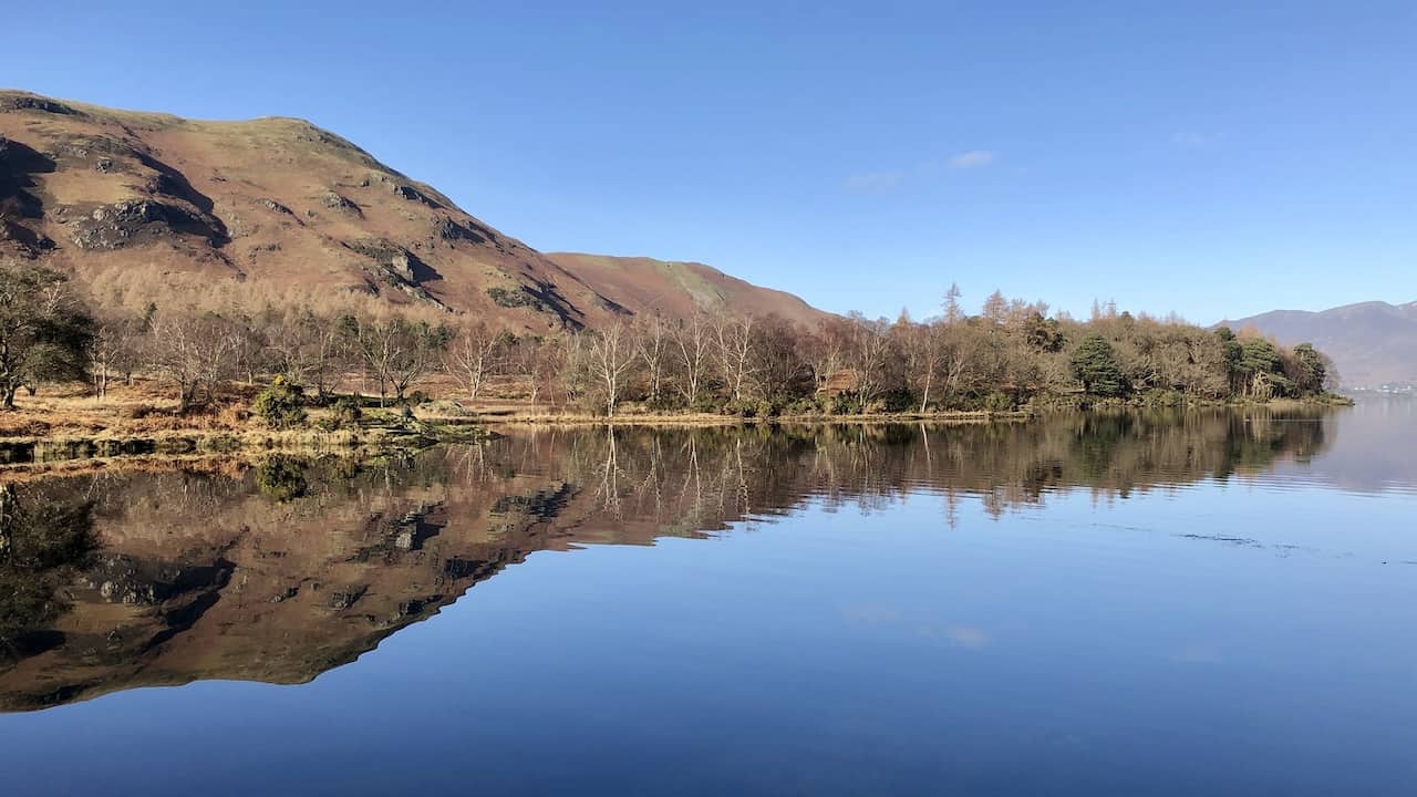 Looking over towards Cat Bells and Skelgill Bank, a view that captivates walkers with its stunning landscapes.