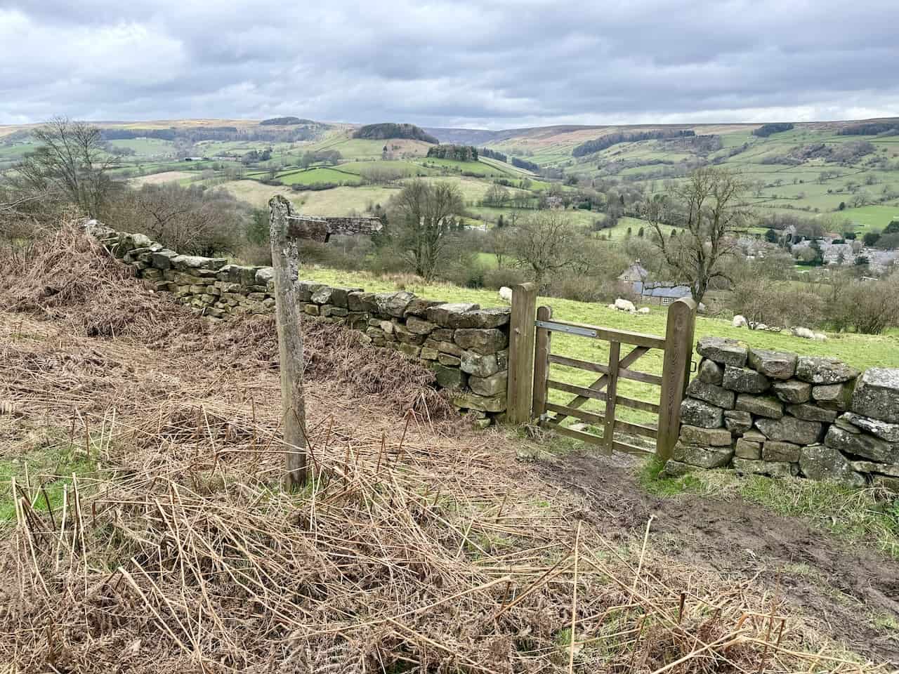 The quaint path leading from Bank Top to Rosedale Abbey, offering a scenic alternative to the adjacent minor road.
