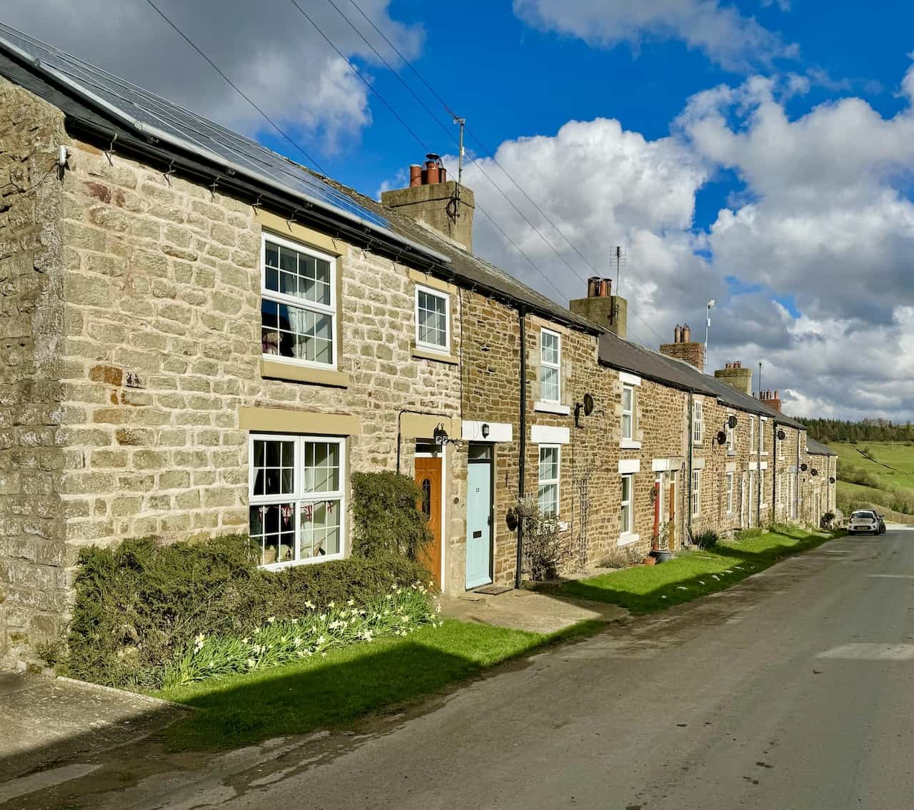Hill Cottages on Daleside Road, exemplifying terraced housing in Rosedale East's scenic surroundings.
