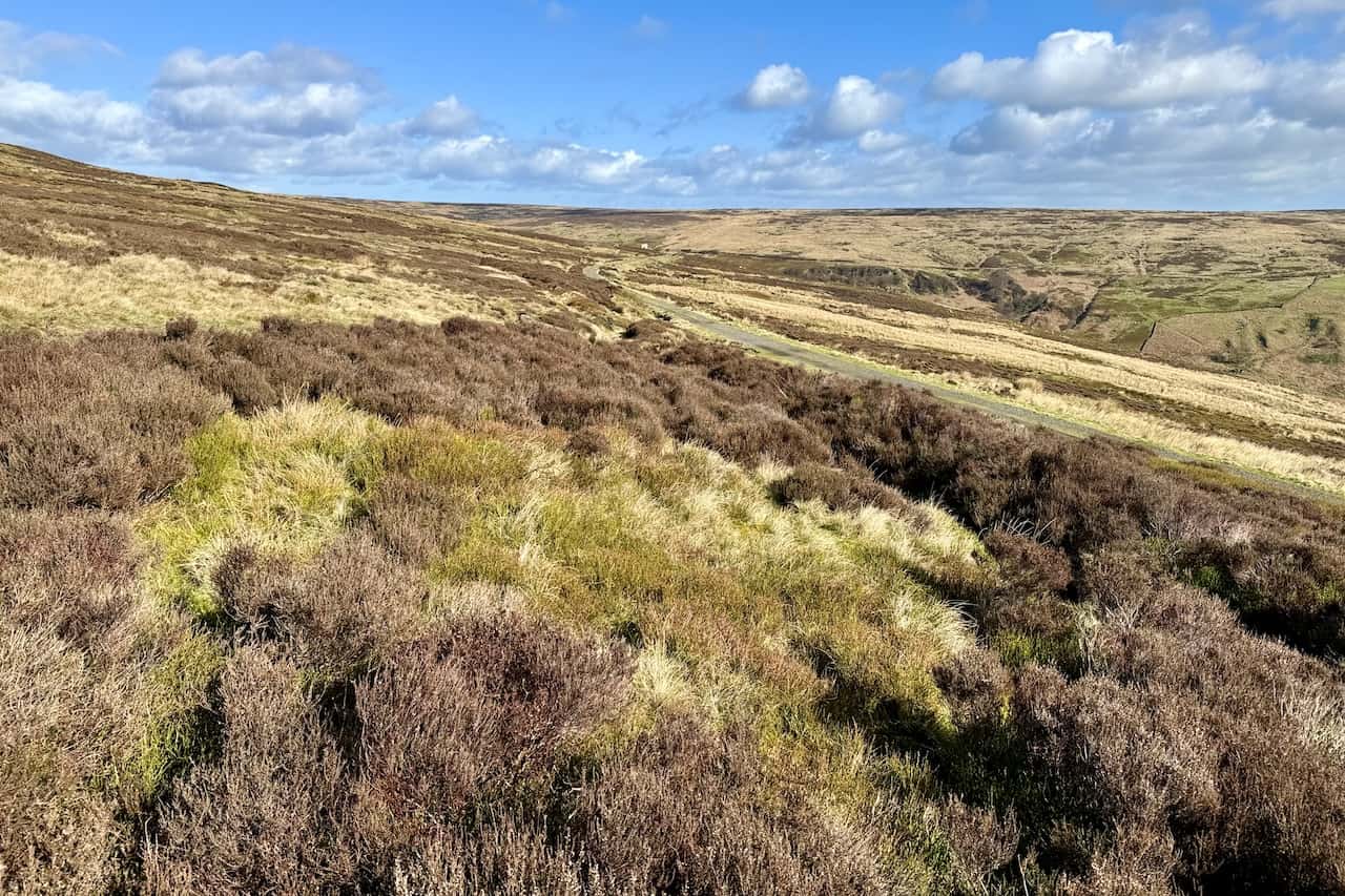 The view north towards the head of the Rosedale valley, at the beginning of the Rosedale Railway walk, emerges shortly after descending from the Lion Inn on Blakey Ridge.