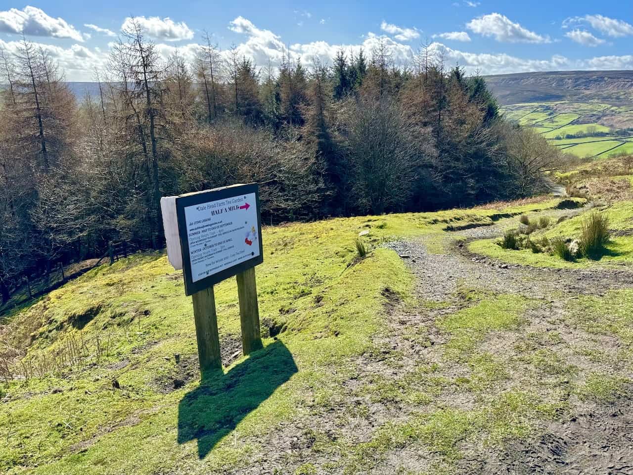 A footpath leading from the Rosedale Railway walk trackbed on the eastern side of the valley near Nab Scar offers access to various parts of the Rosedale valley, including Dale Head Farm. Here, visitors can enjoy the café and avail themselves of teas, coffees, cakes, and other refreshments.