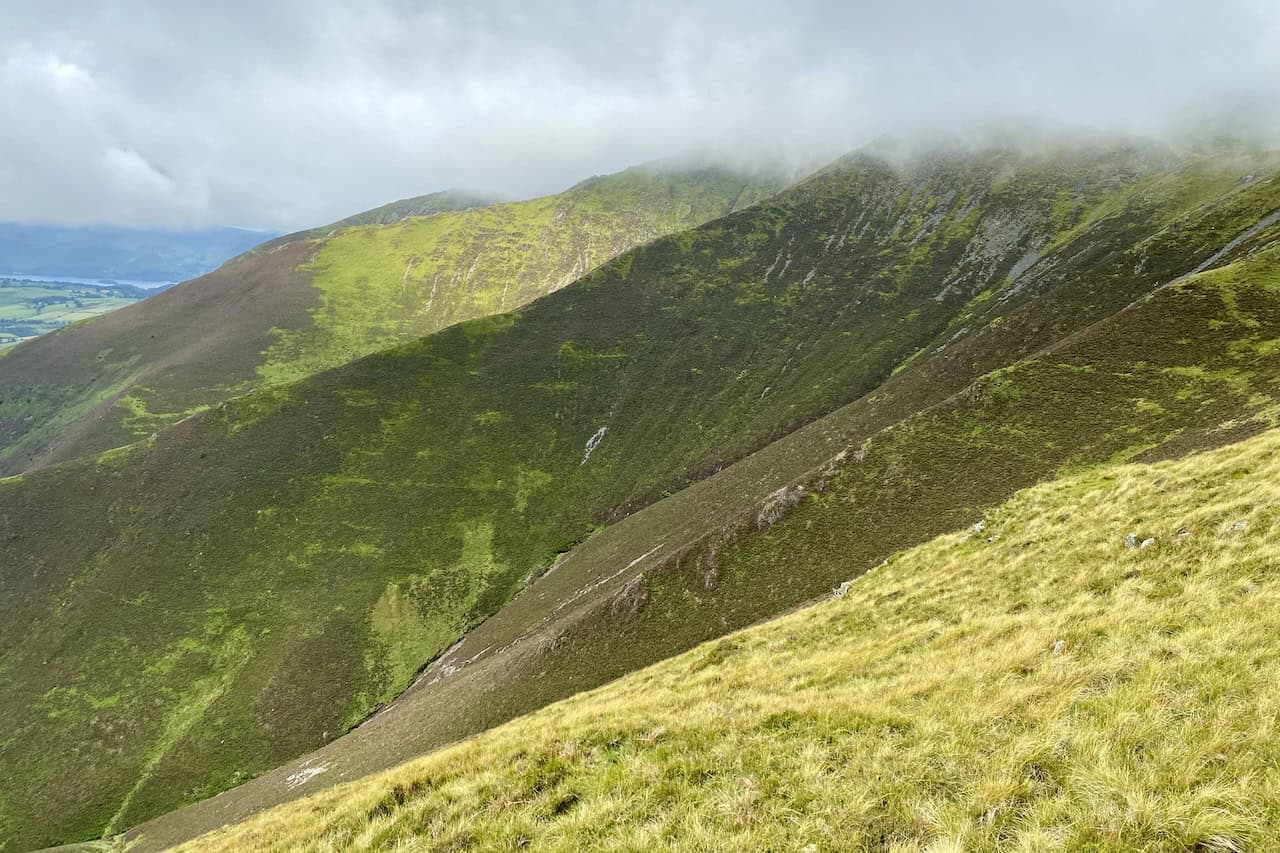 The rocky spurs and scree slopes on Blencathra’s southern flank.