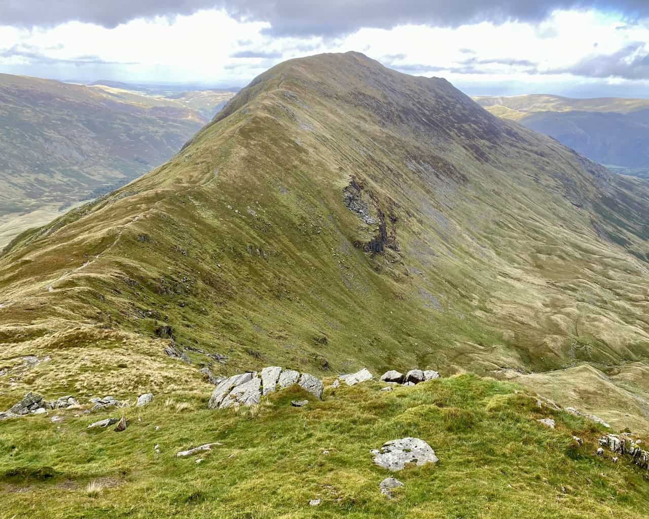 The view back to Deepdale Hause and St Sunday Crag from Cofa Pike.