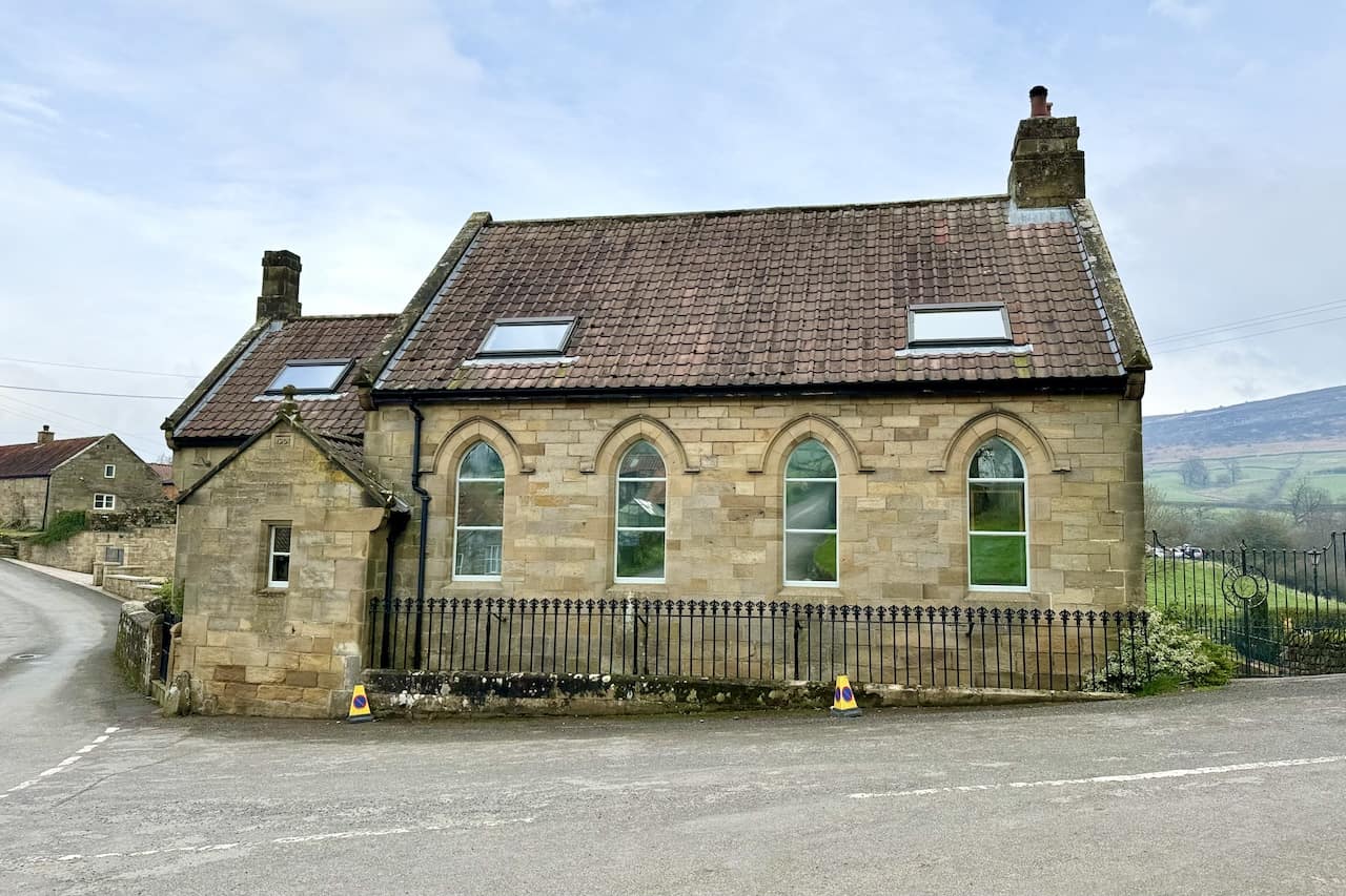 The Old Chapel in Low Mill, Farndale, has been transformed into a significant four-bedroom residential property. Low Mill is halfway round this Farndale daffodils walk.