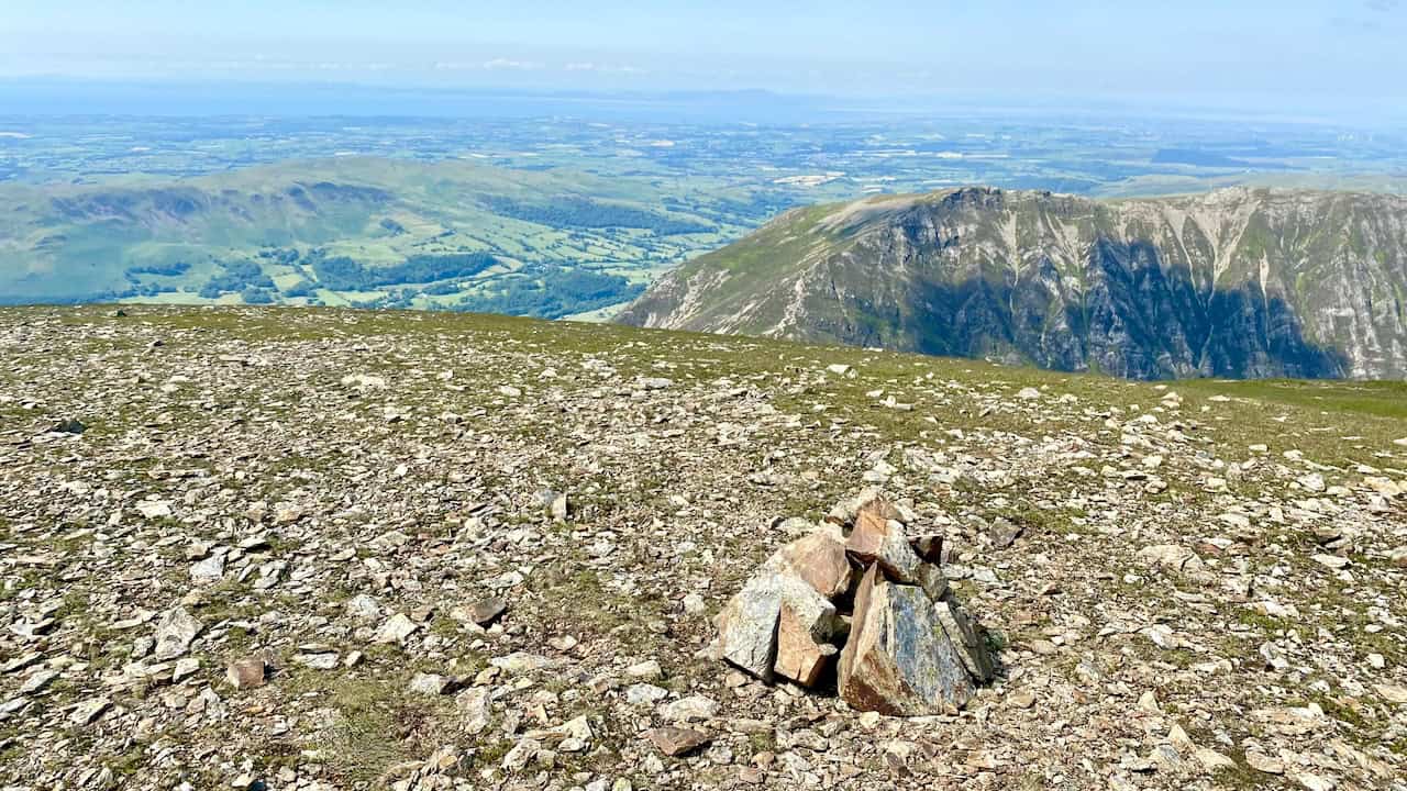 Looking north from Grasmoor towards the Solway Firth and Dumfries and Galloway in Scotland.