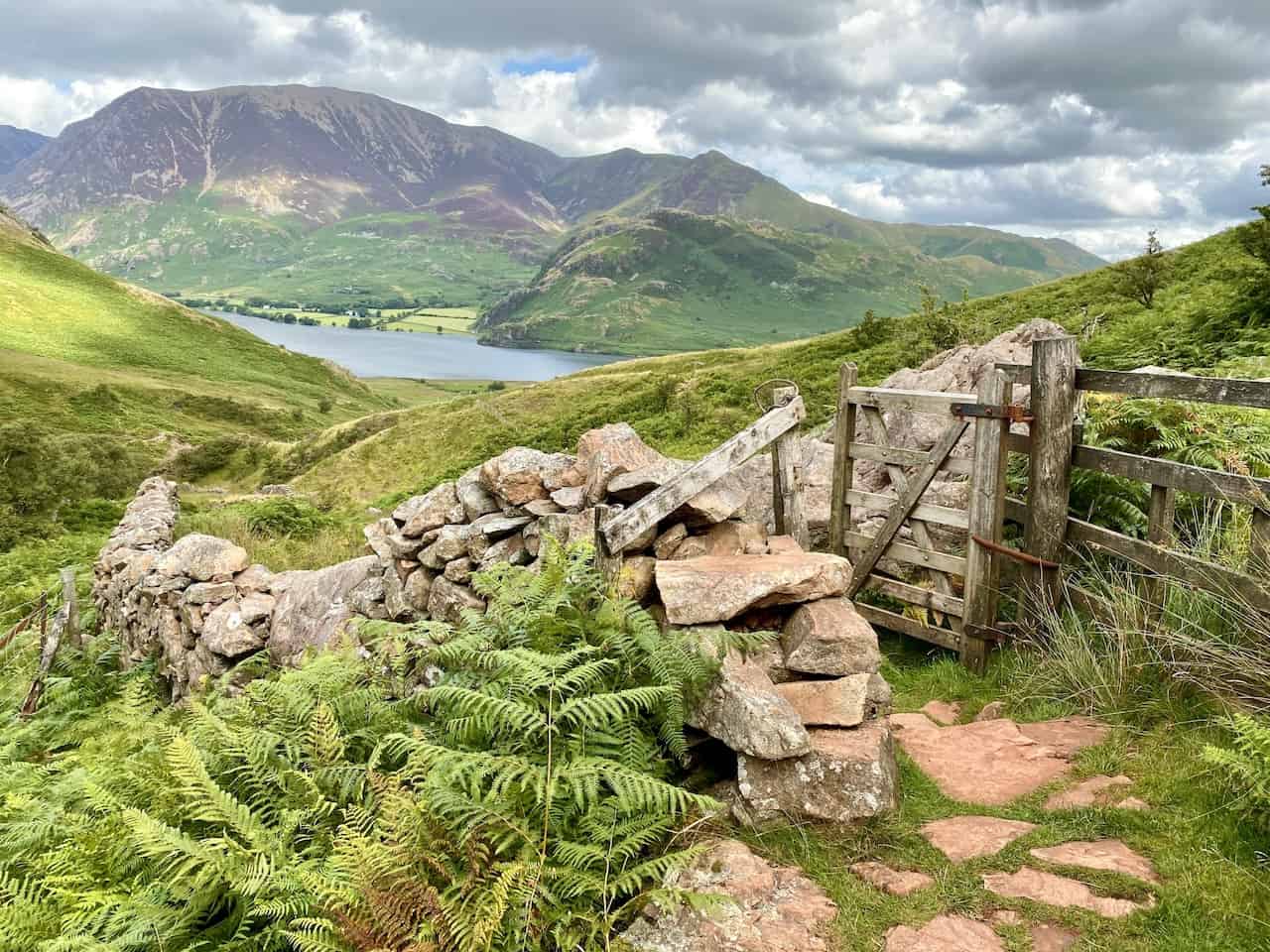 The route from Scale Force down to Crummock Water. We're almost halfway through our Mellbreak walk.