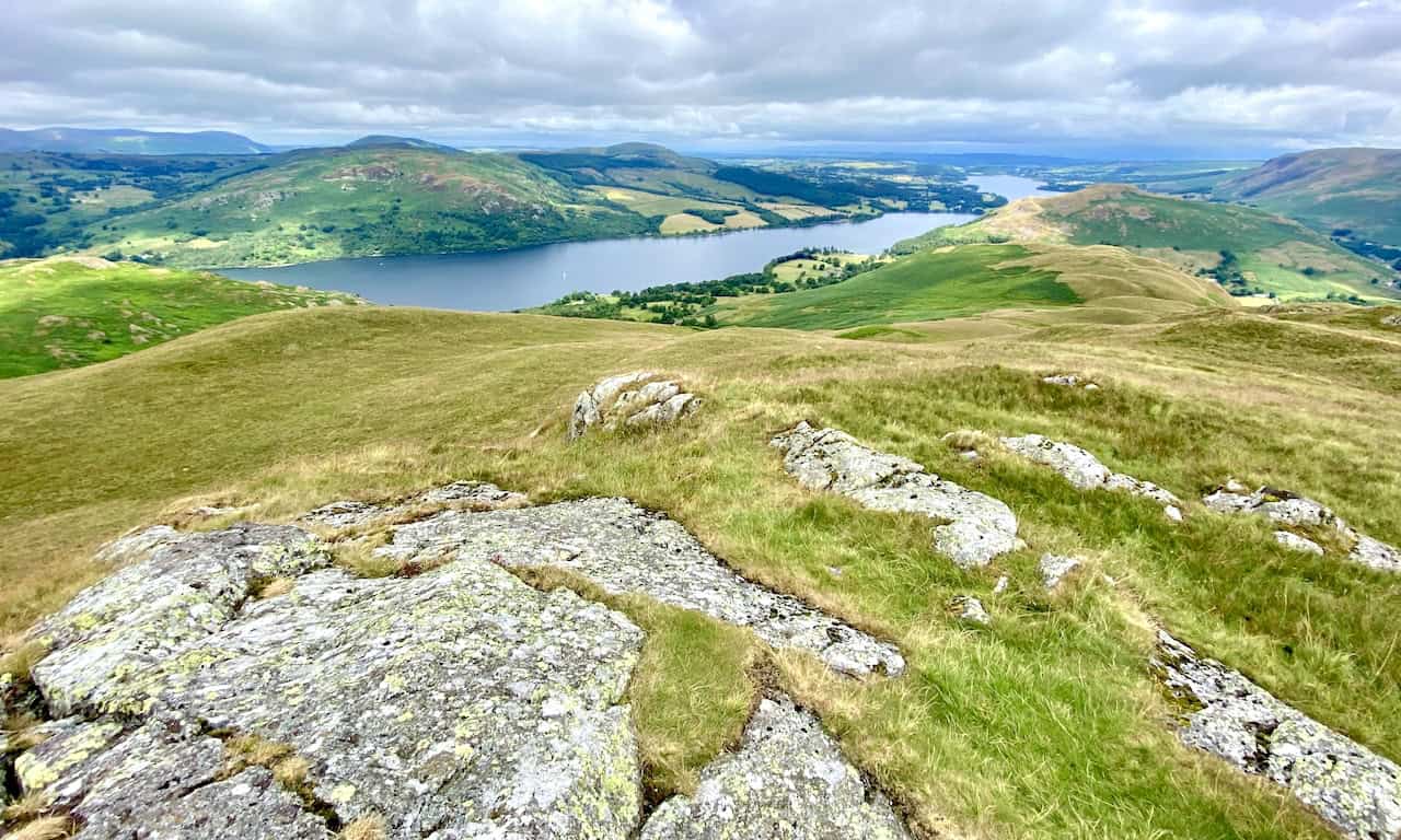 Outstanding views of Ullswater and the surrounding landscape as we cross the fell top to reach High Dodd.