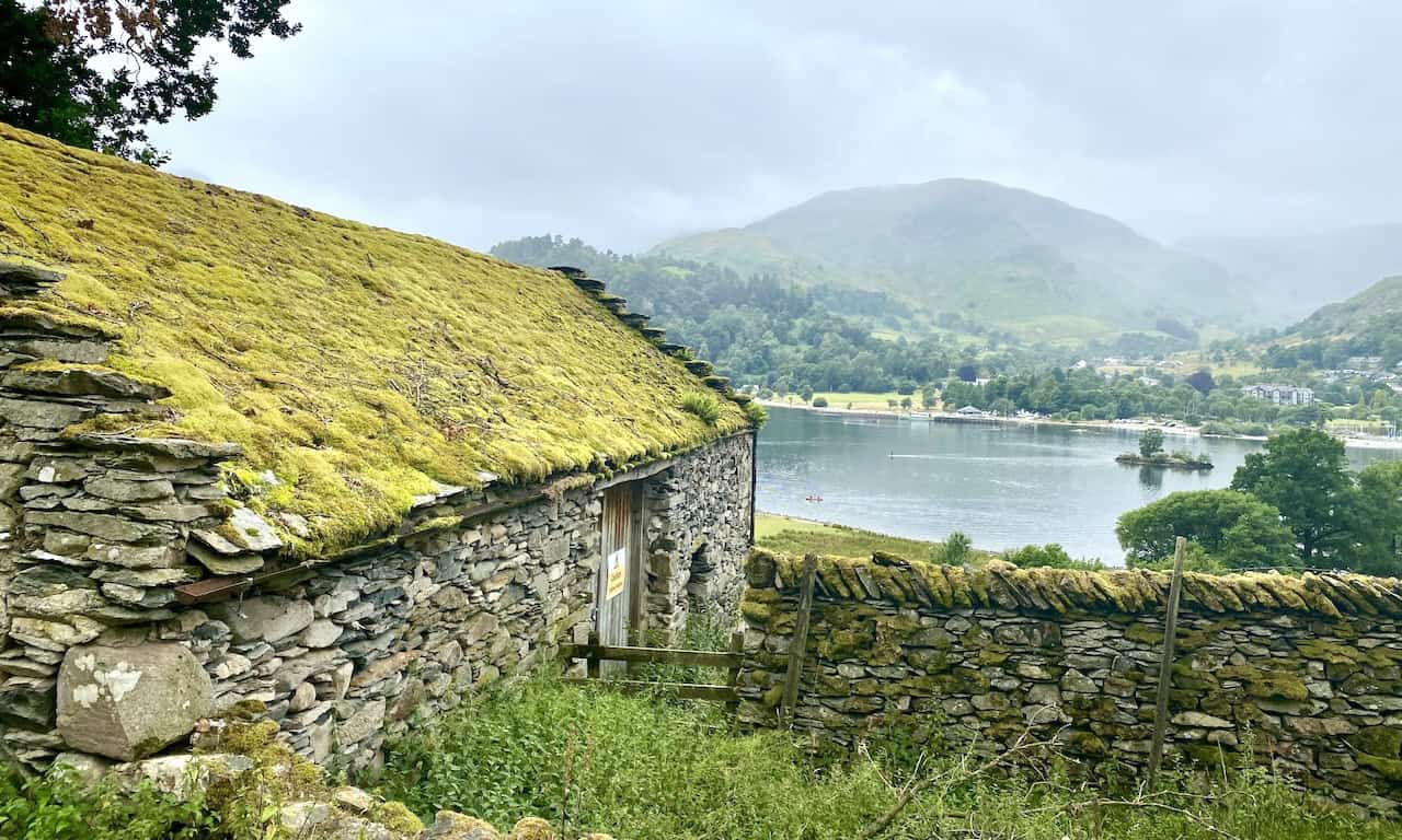 Ullswater, Glenridding and a misty Birkhouse Moor in the background.