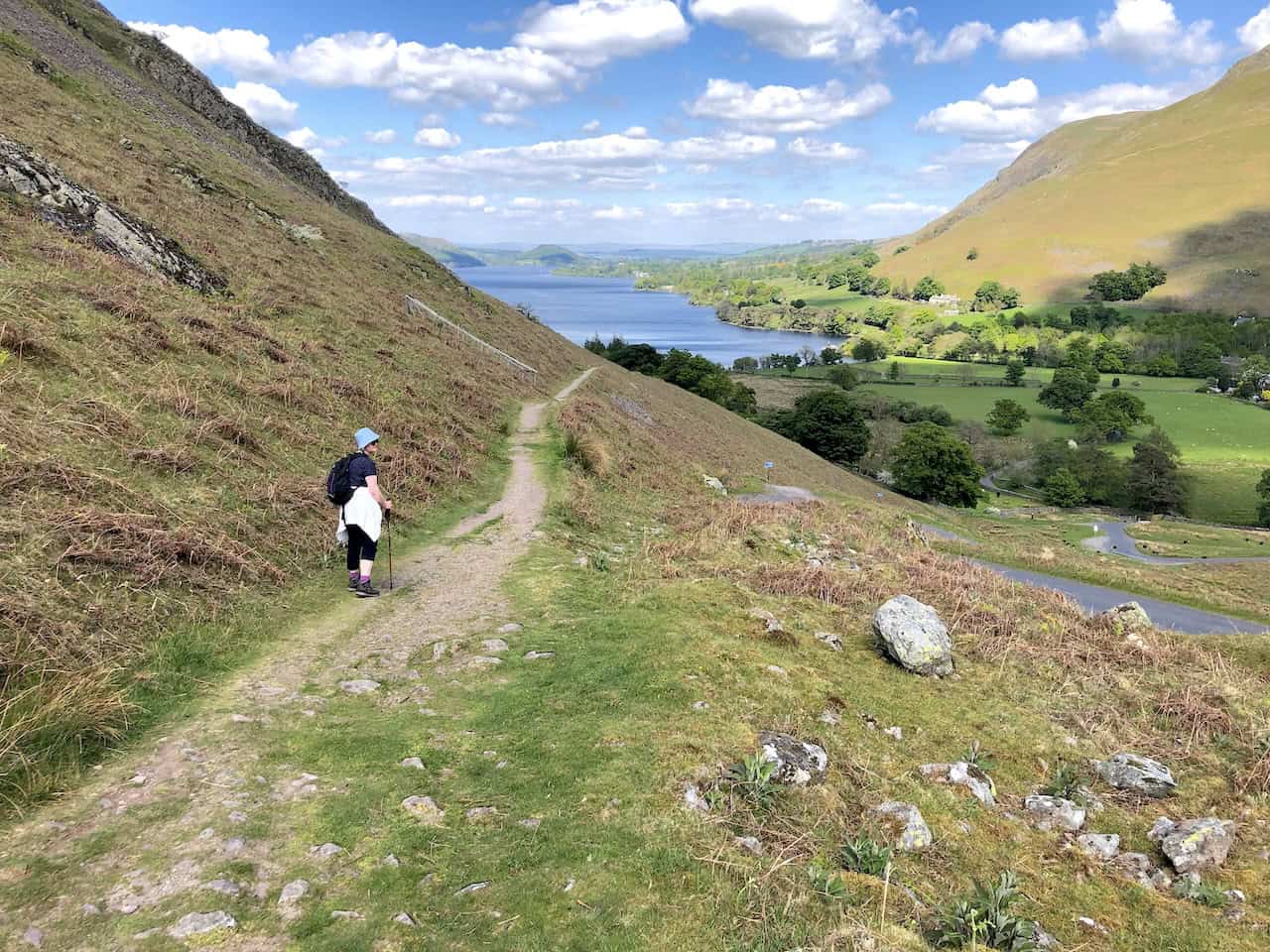 The path around the bottom of Hallin Fell, just over halfway round our Ullswater walk.