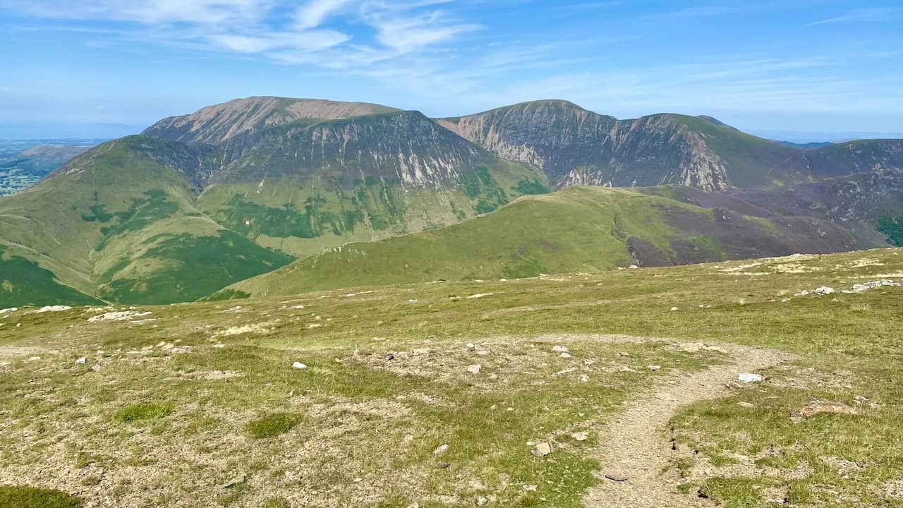 Great views of Whiteless Pike, Wandhope, Grasmoor, Crag Hill and Sail.