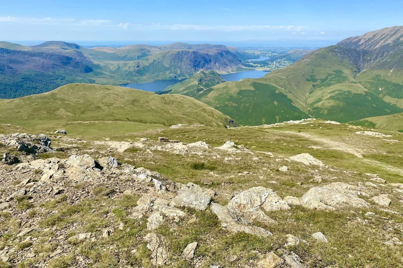 Looking north-west from Robinson down to Crummock Water and, further away, Loweswater during our Ard Crags walk.
