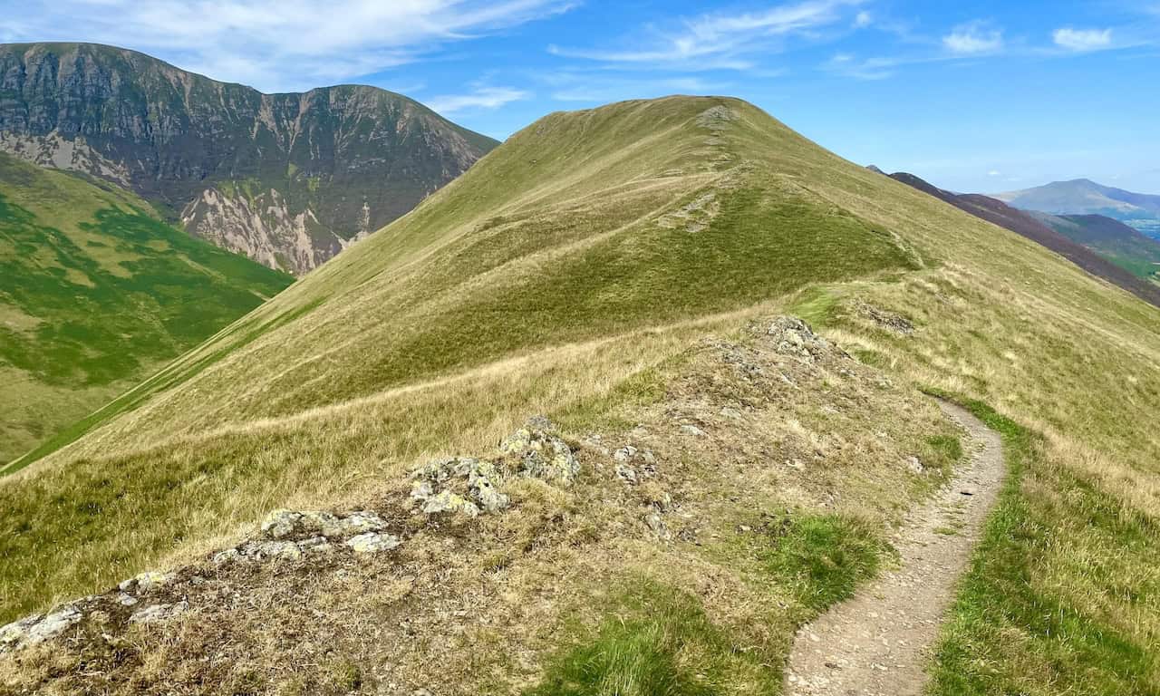 The route to the top of Knott Rigg, a more relaxing part of our Ard Crags walk.
