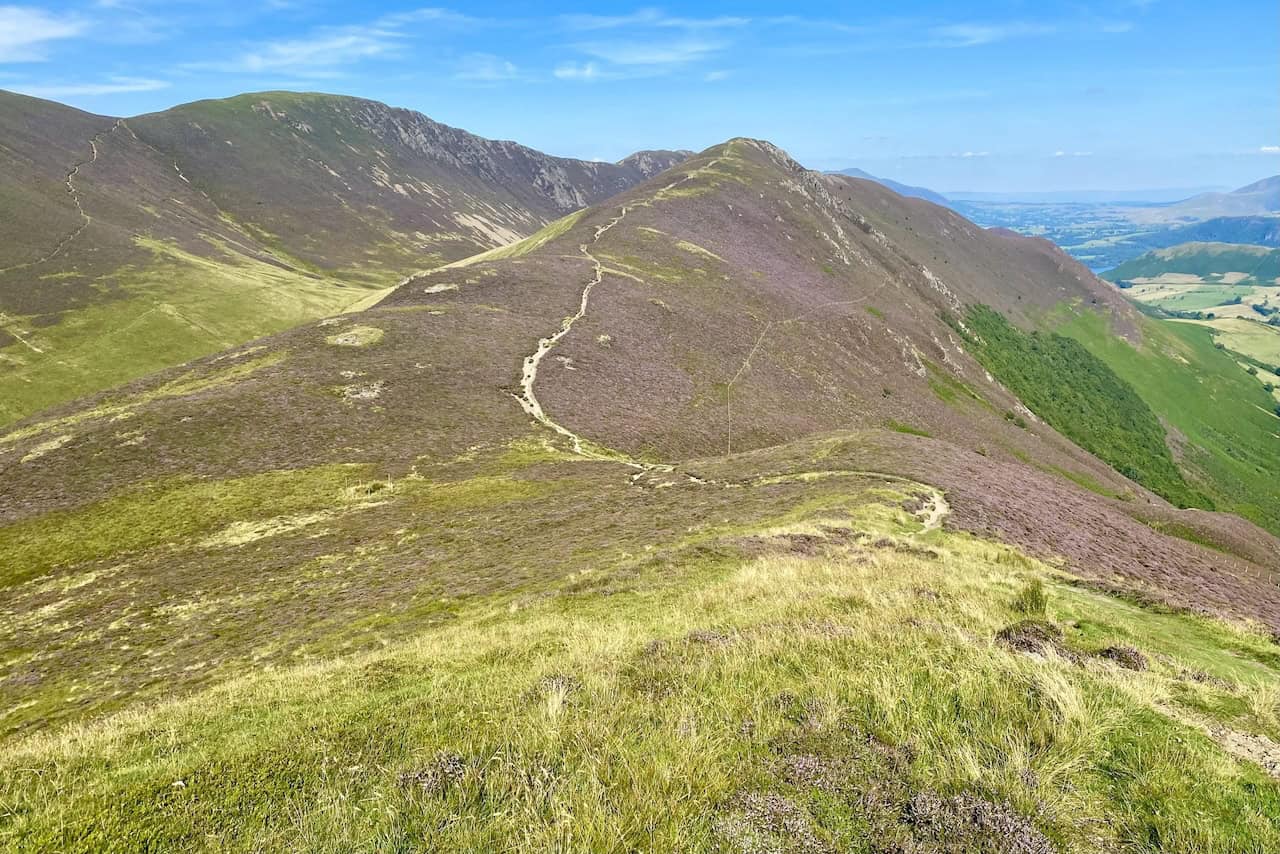 The path from Knott Rigg across the ridge to Ard Crags.