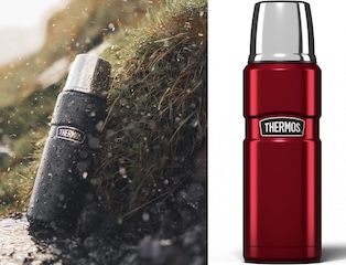 The Thermos Stainless King 470ml flask keeps drinks hot for 18 hours or cold for 24. With durable stainless steel, vacuum insulation, a serving cup, and a leakproof design, it is perfect for commutes, journeys, and outdoor adventures.