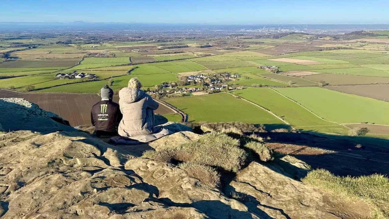 Panoramic summit views from Roseberry Topping on the Guisborough 3 Peaks walk.
