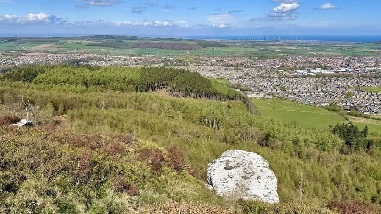 Woodland paths and open viewpoints on the Guisborough Woods walk, one of North Yorkshire circular walks.