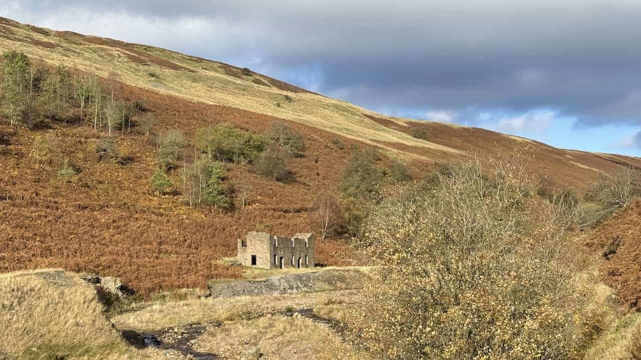 Valley scenery and lead-mining remains on the Gunnerside Gill walk in Swaledale.