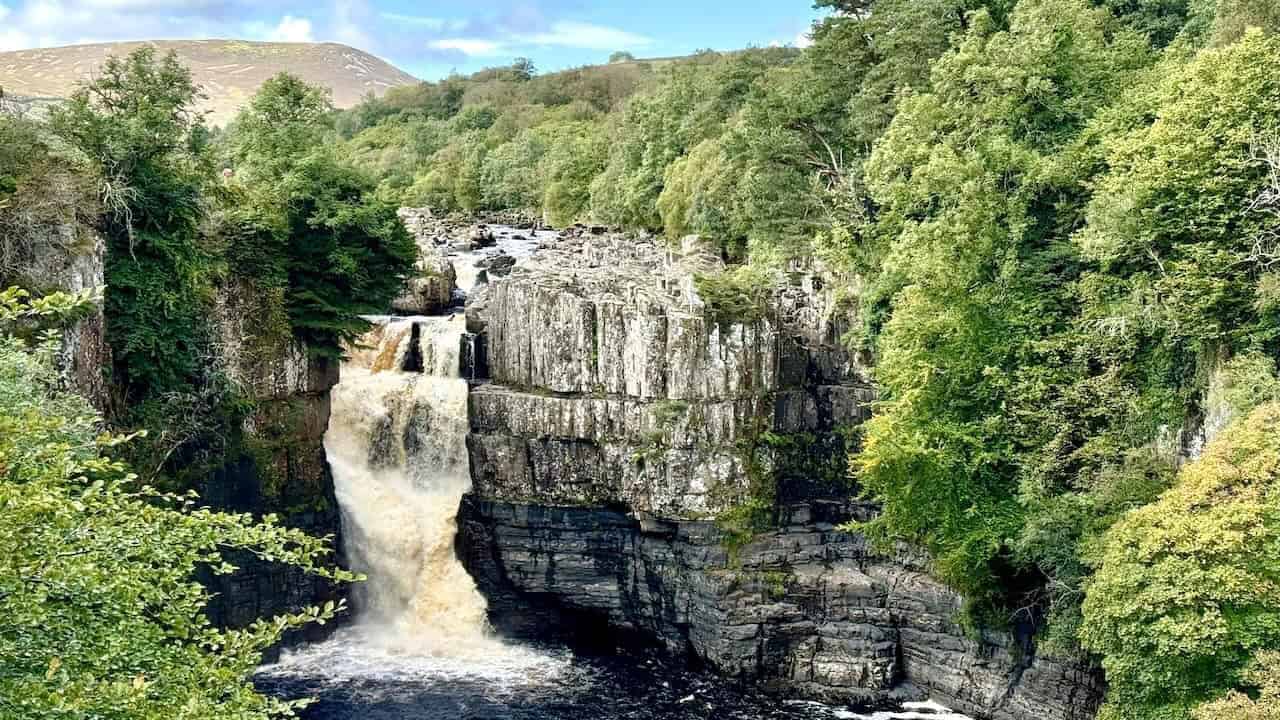 Riverside paths and waterfalls on the Low Force to High Force walk in Teesdale.