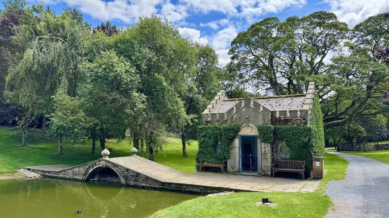 Parkland tracks and countryside views on the Tupgill Park walk linking local villages.