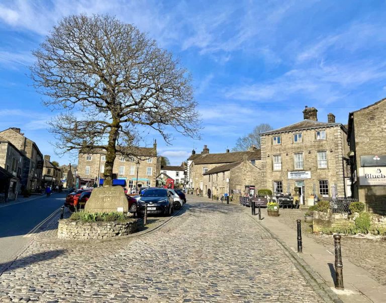 Grassington’s cobbled streets, at the end of the Grassington Hebden circular walk.