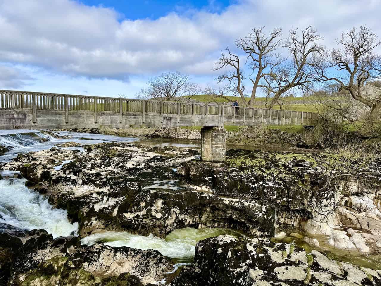 Linton Falls, a highlight of the Grassington Hebden circular walk.