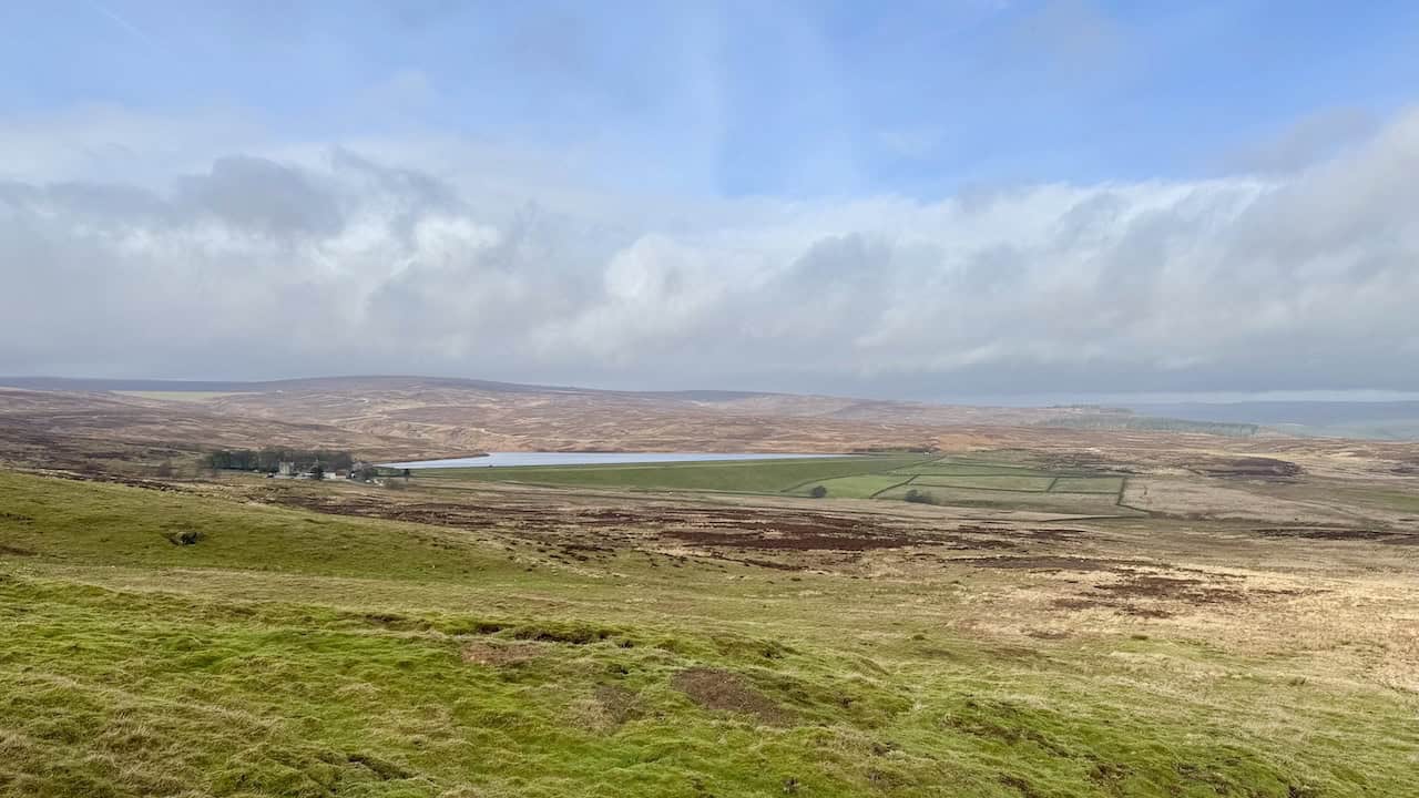 View over Lower Barden Reservoir from the Barden Bridge walk route.